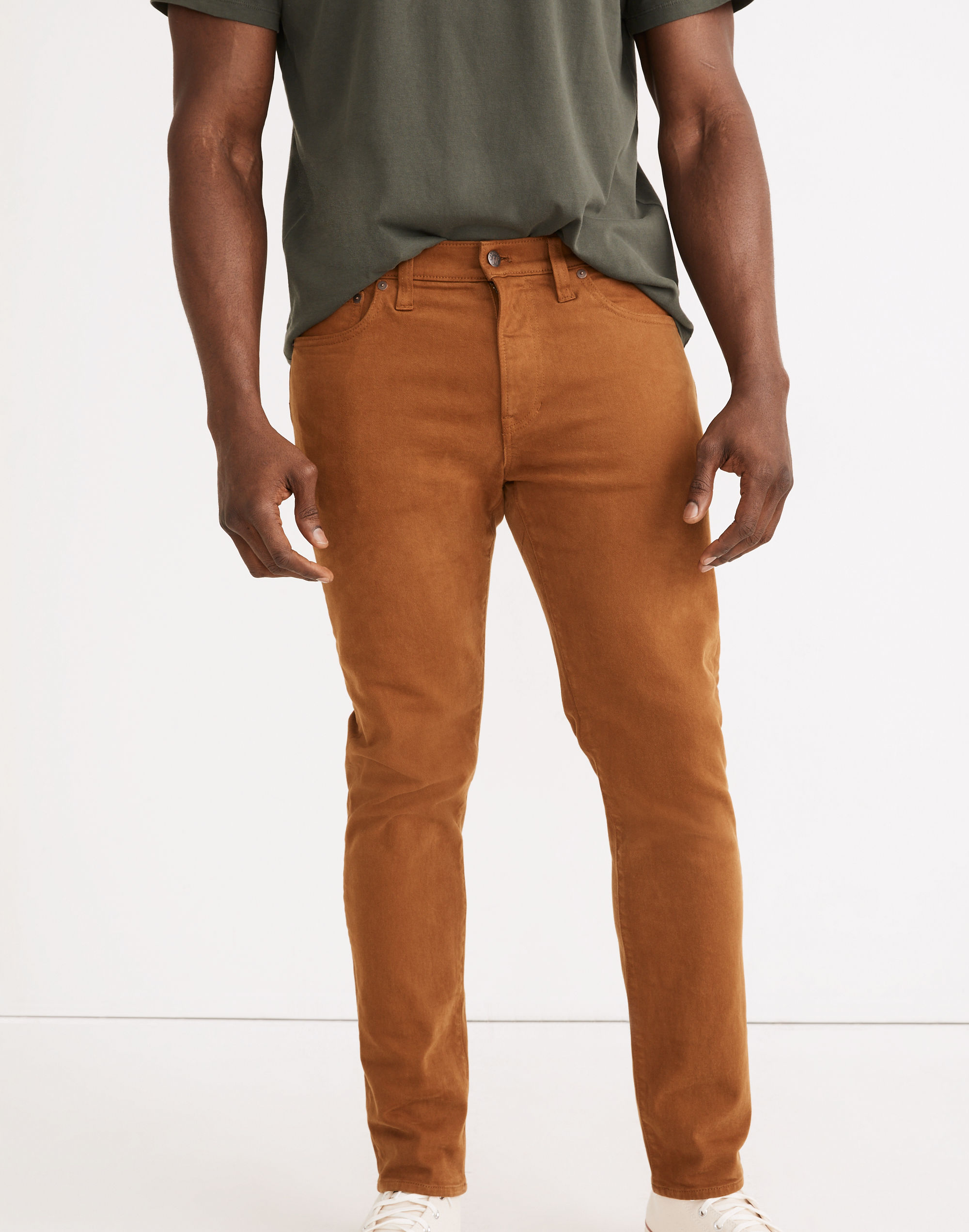 Garment-Dyed Athletic Slim Jeans