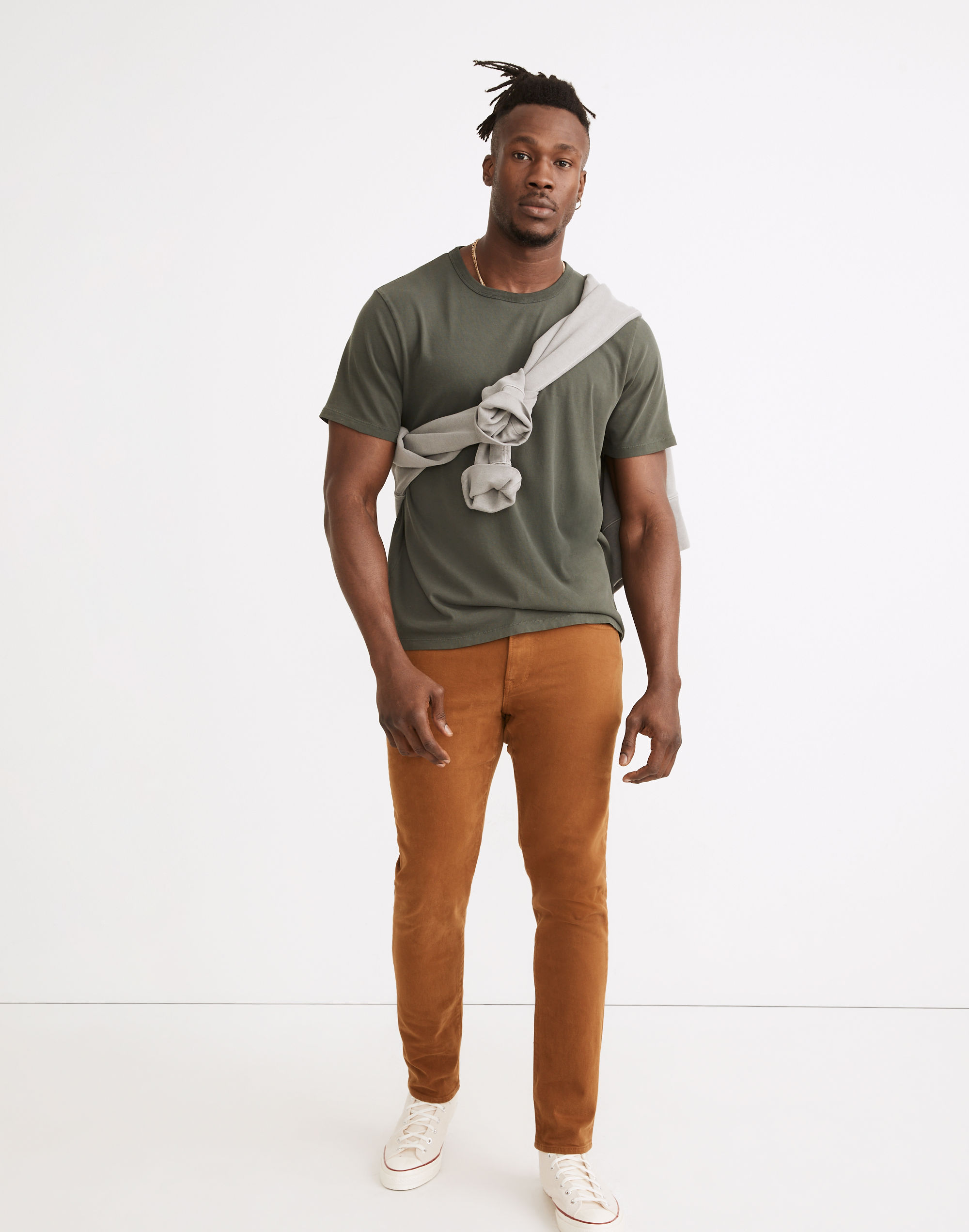 Garment-Dyed Athletic Slim Jeans