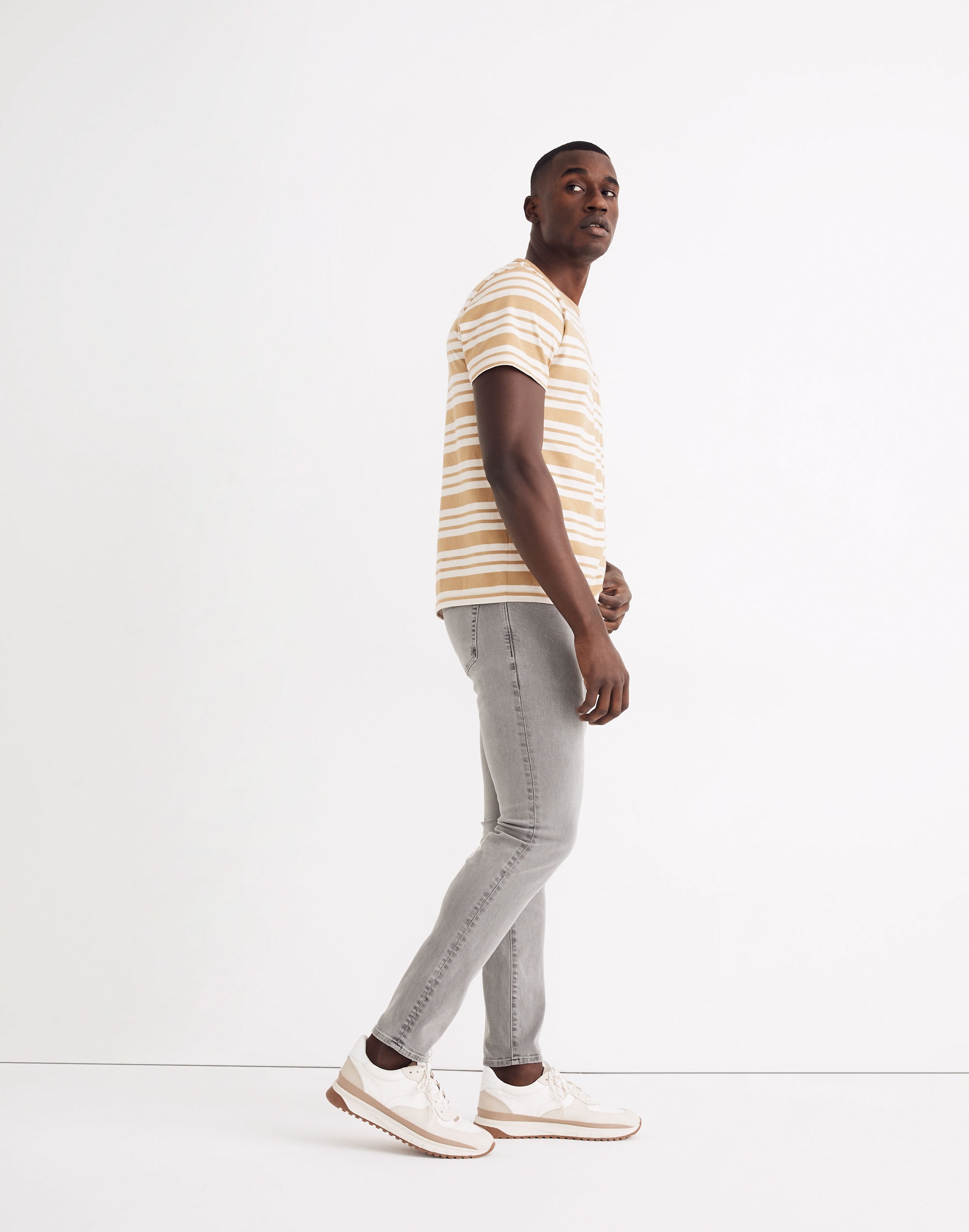 Garment-Dyed Athletic Slim Jeans