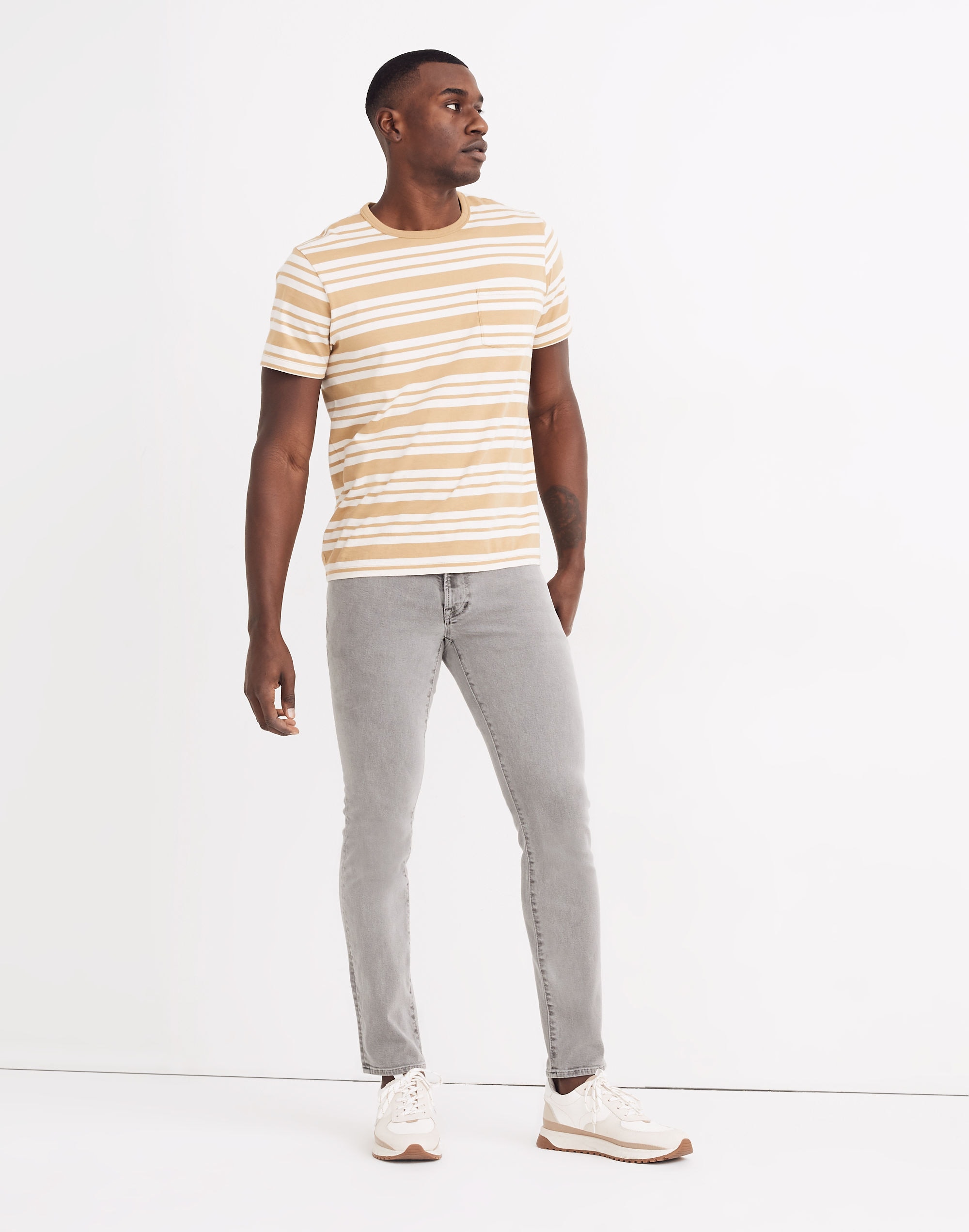 Garment-Dyed Athletic Slim Jeans