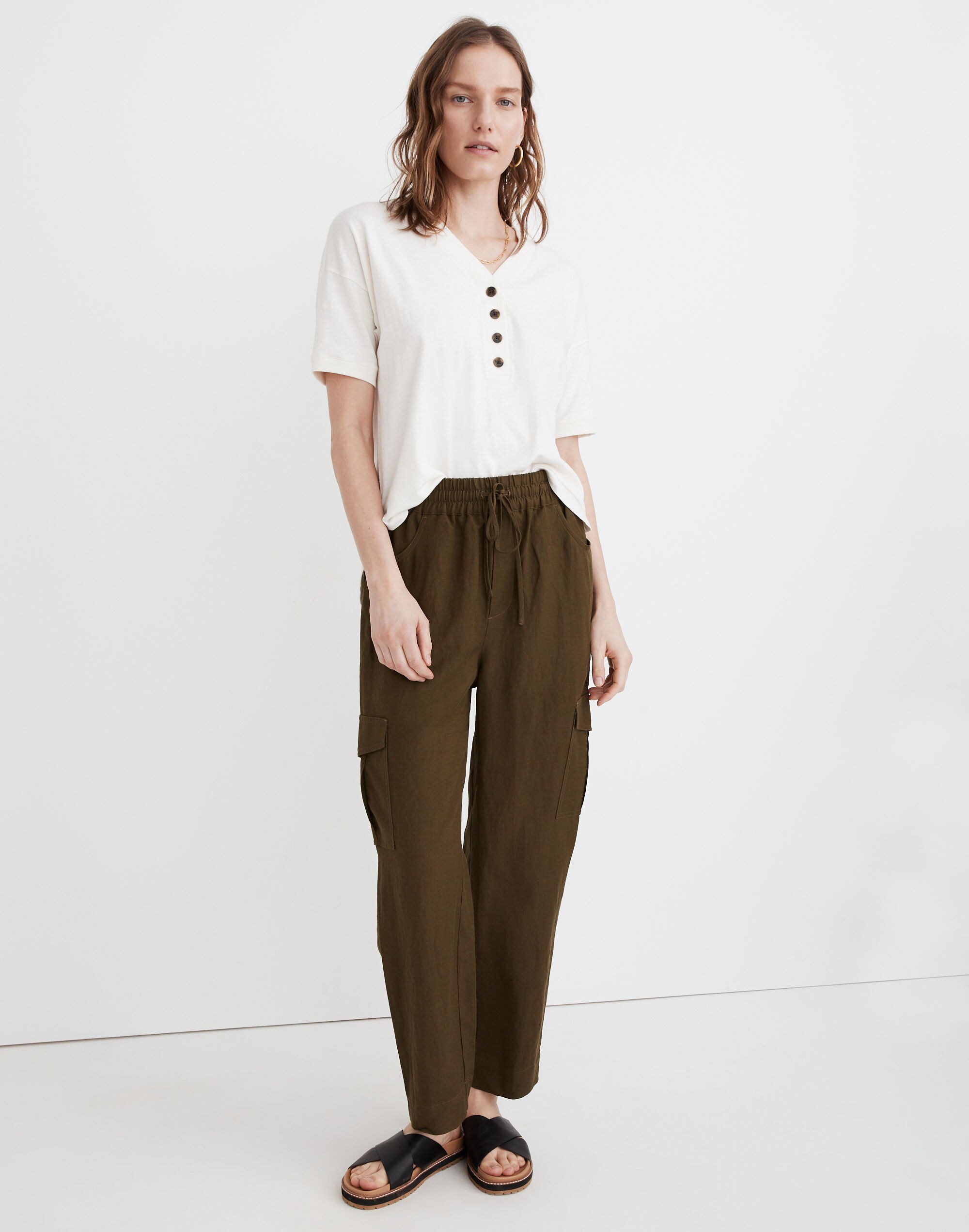 Tapered Huston Cargo Pull-On Crop Pants