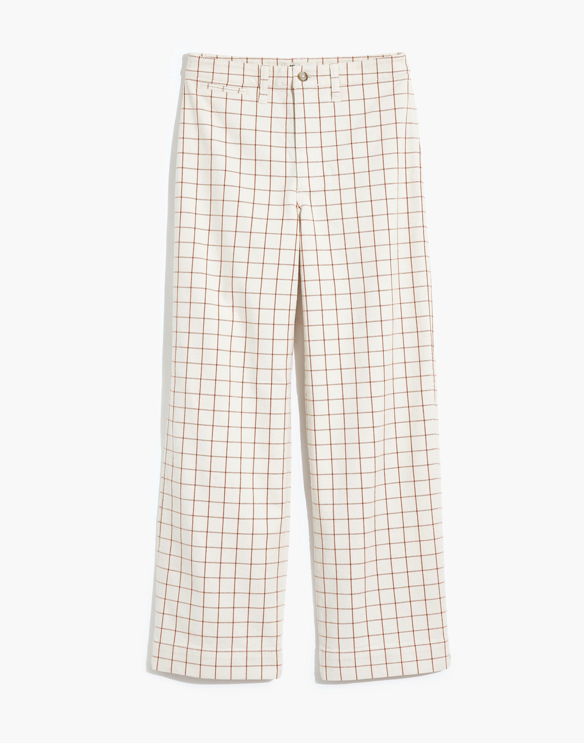 Slim Emmett Wide-Leg Full-Length Pants in Windowpane