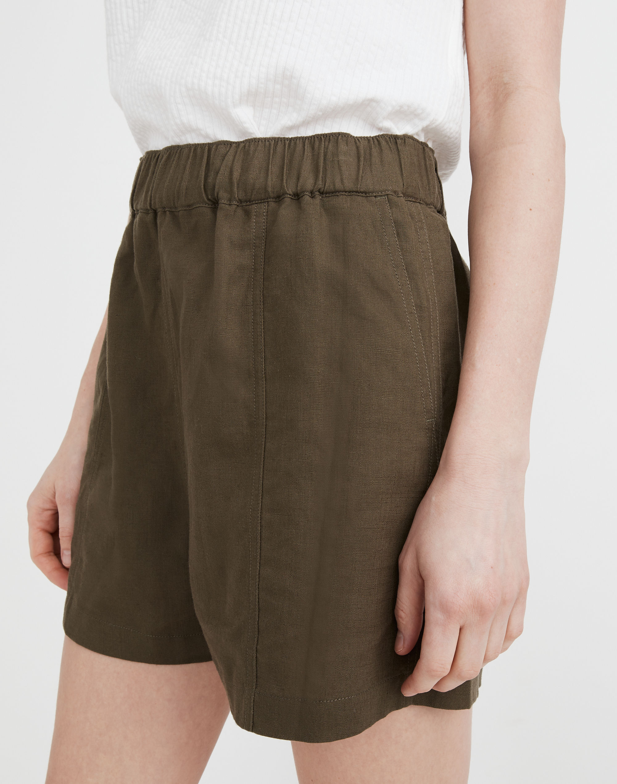 Linen-Blend Easy Pull-On Shorts