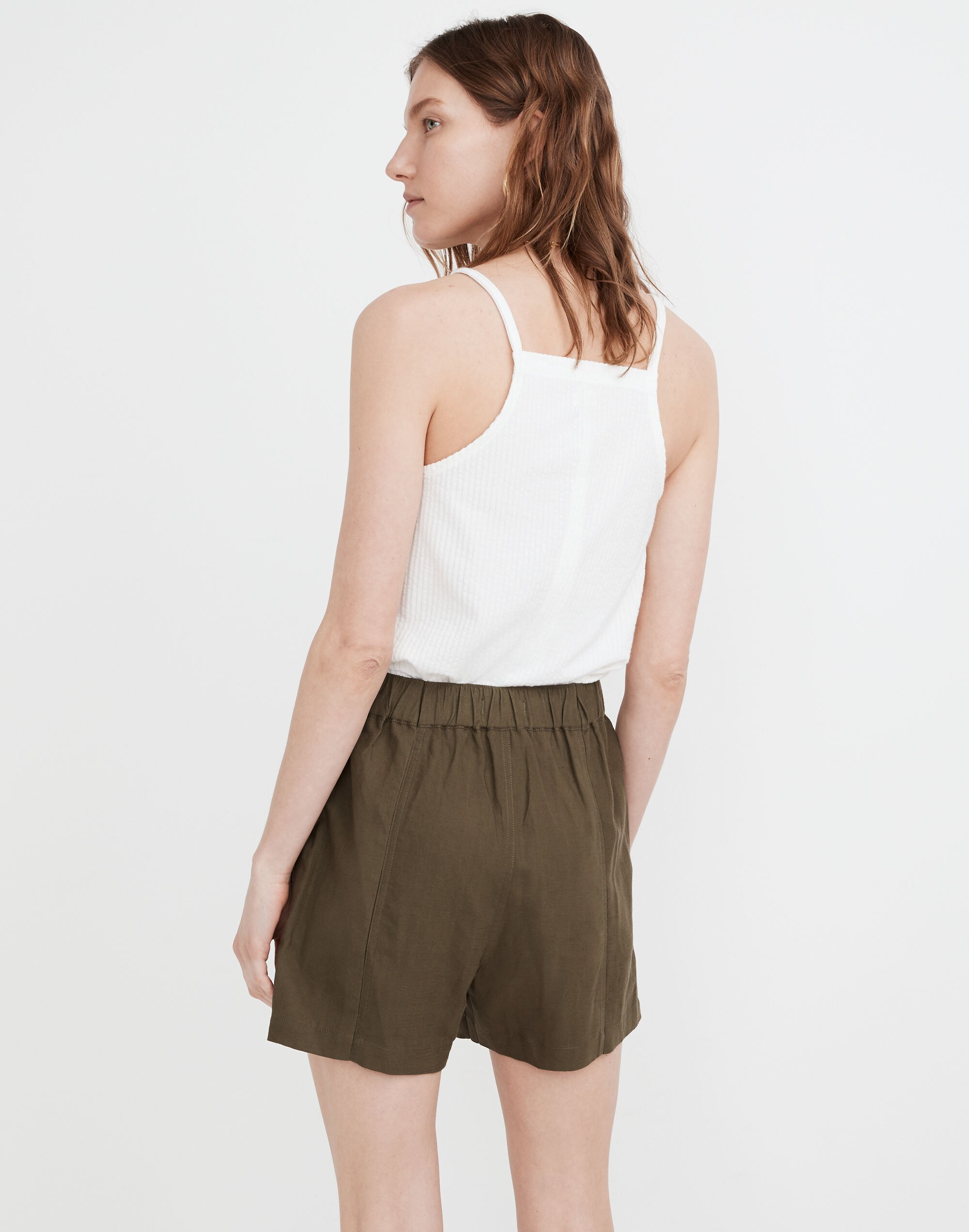 Linen-Blend Easy Pull-On Shorts