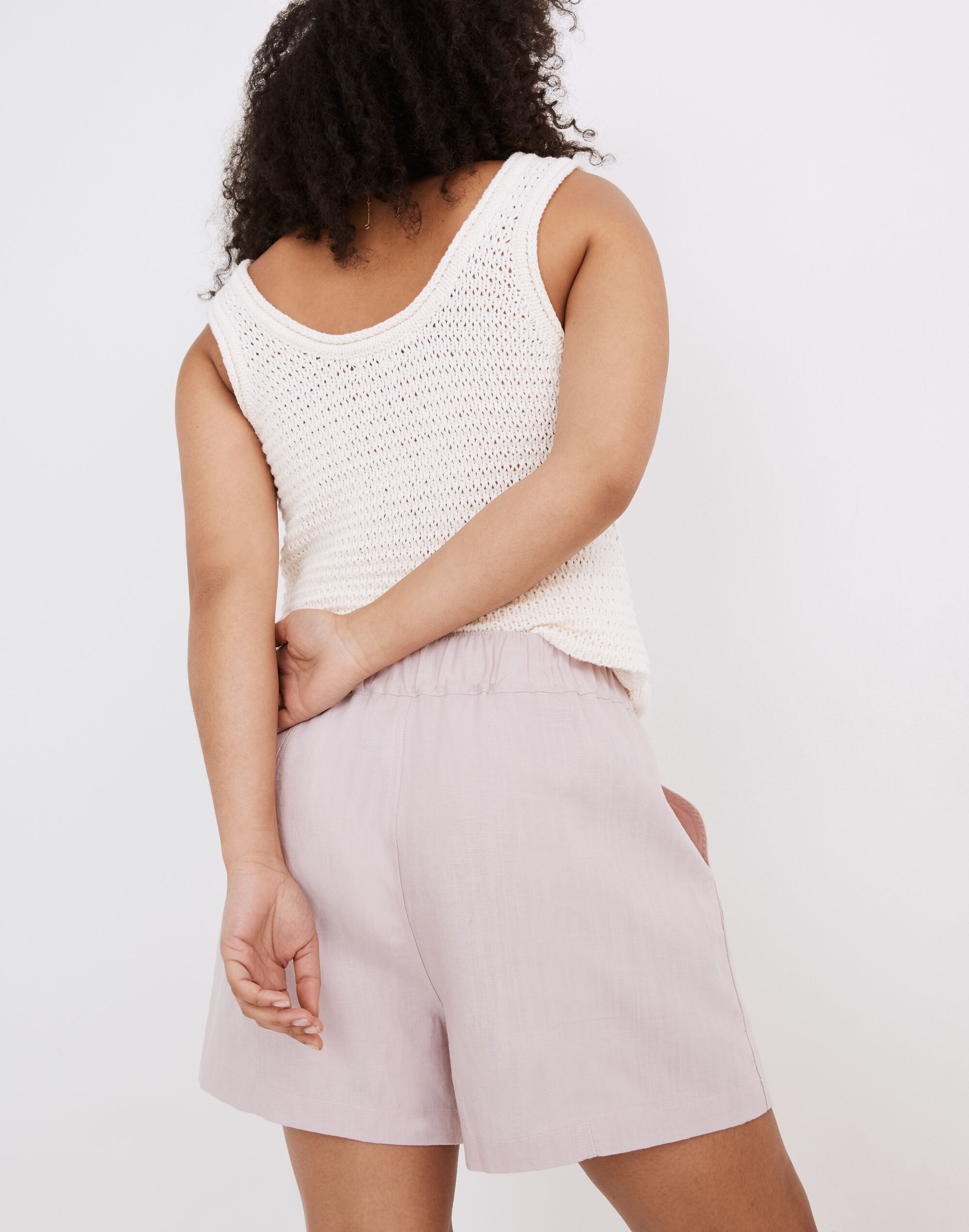 Linen-Blend Easy Pull-On Shorts