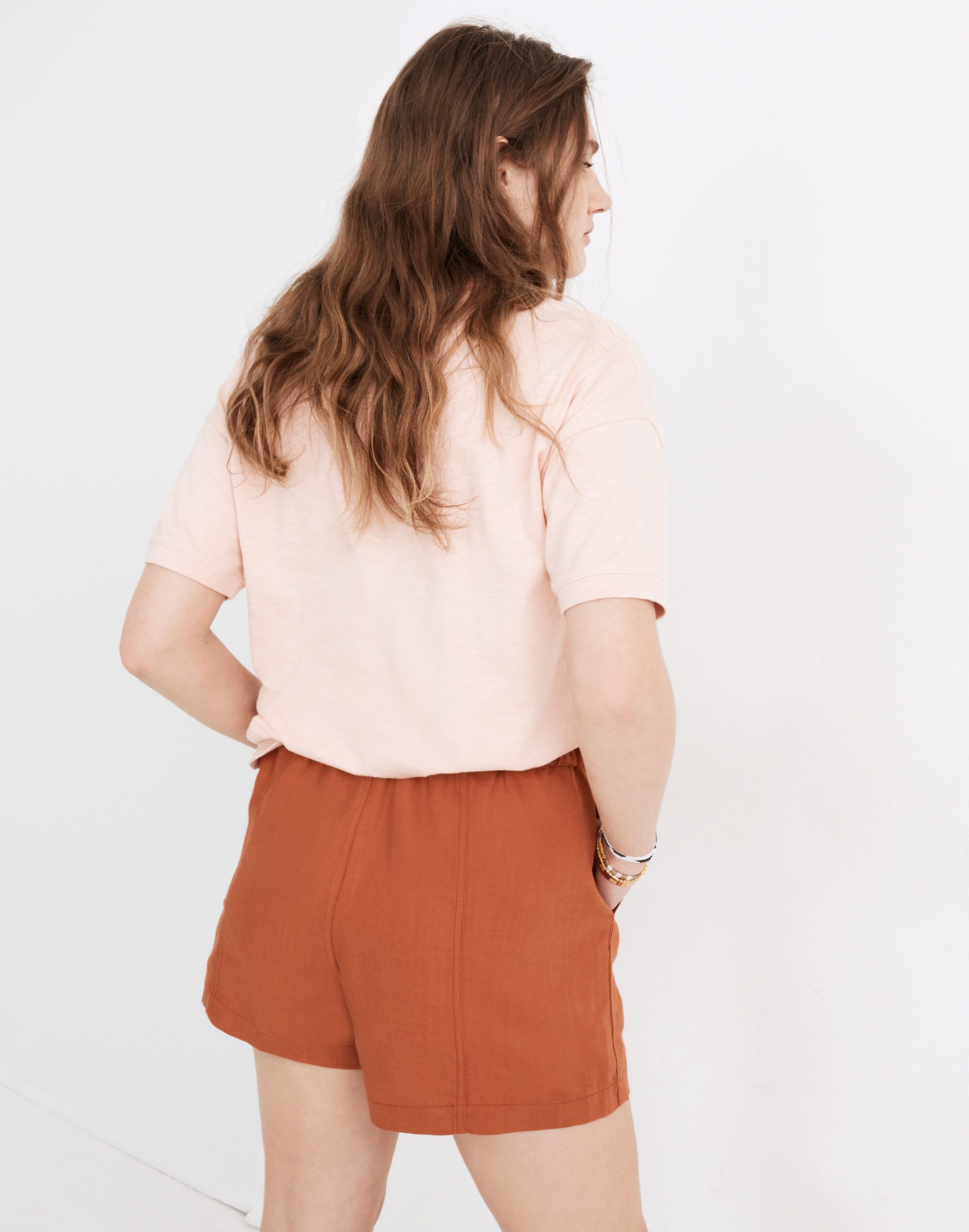 Linen-Blend Easy Pull-On Shorts
