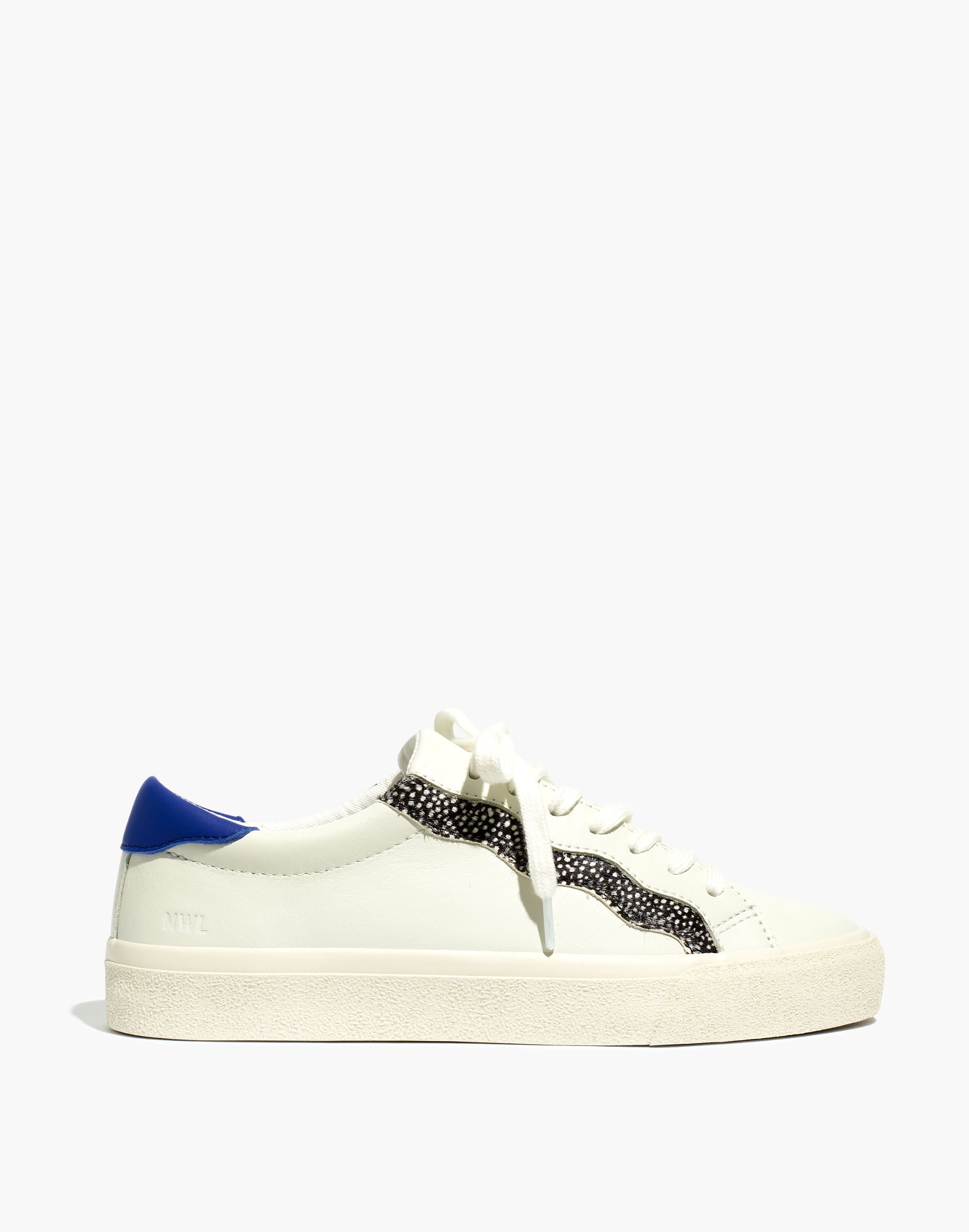 Sidewalk Low-Top Sneakers in Leather and Calf Hair: Wave Edition