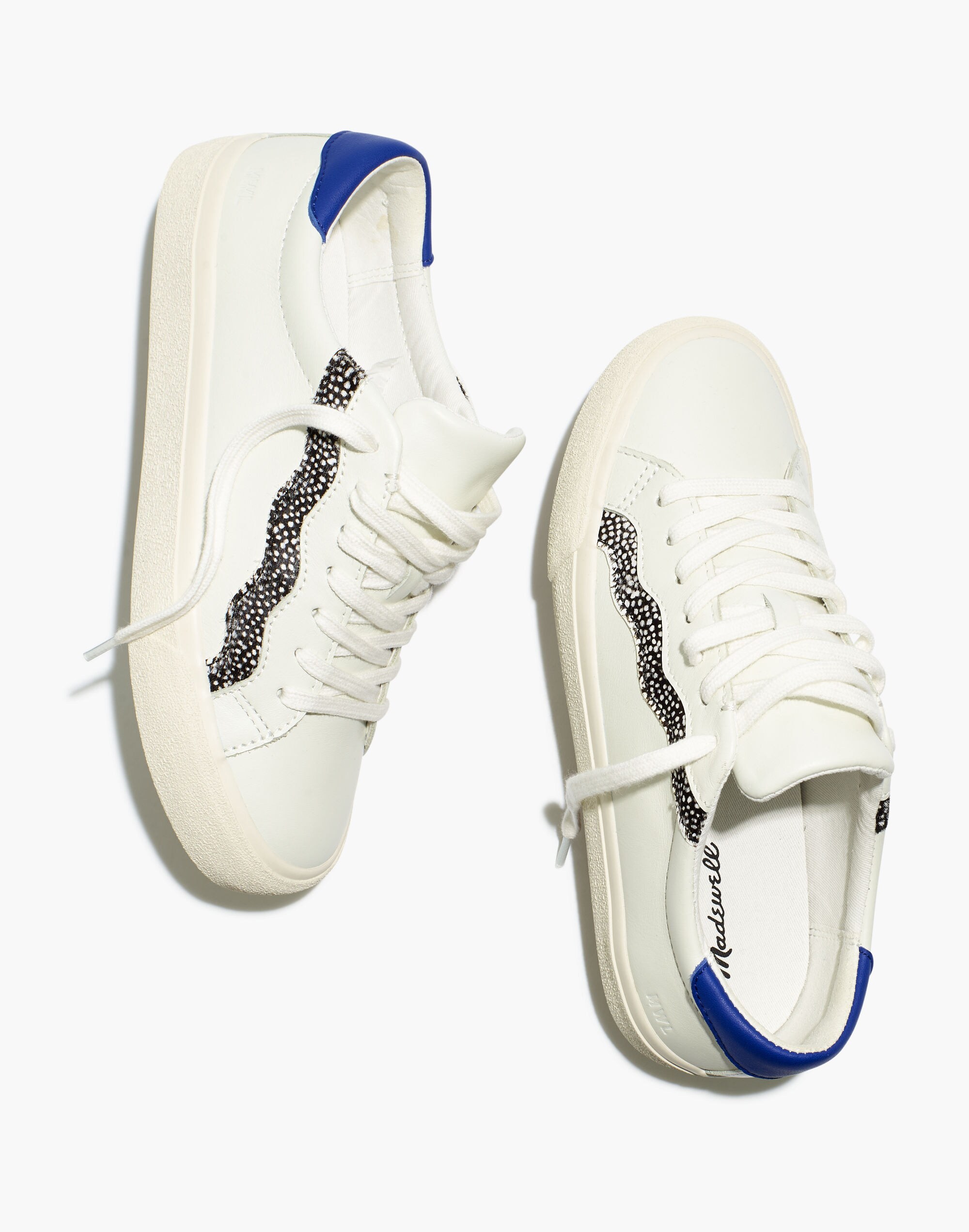 Sidewalk Low-Top Sneakers in Leather and Calf Hair: Wave Edition