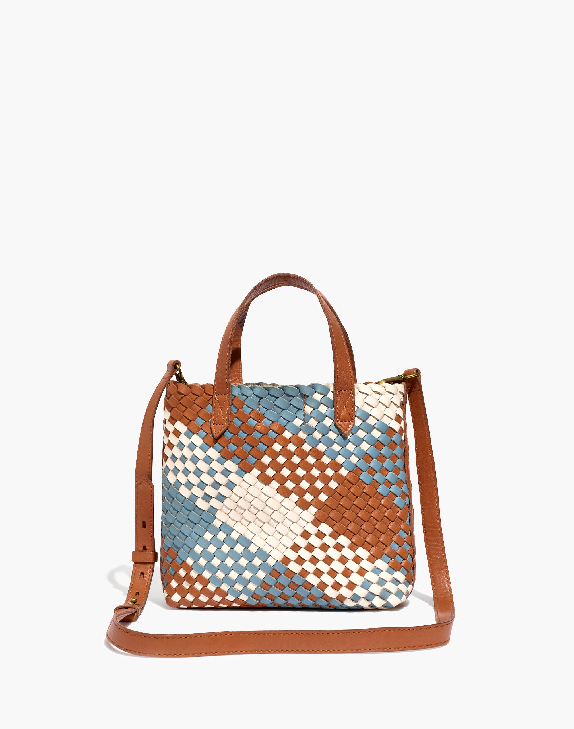 the small transport crossbody: multicolored woven leather edition