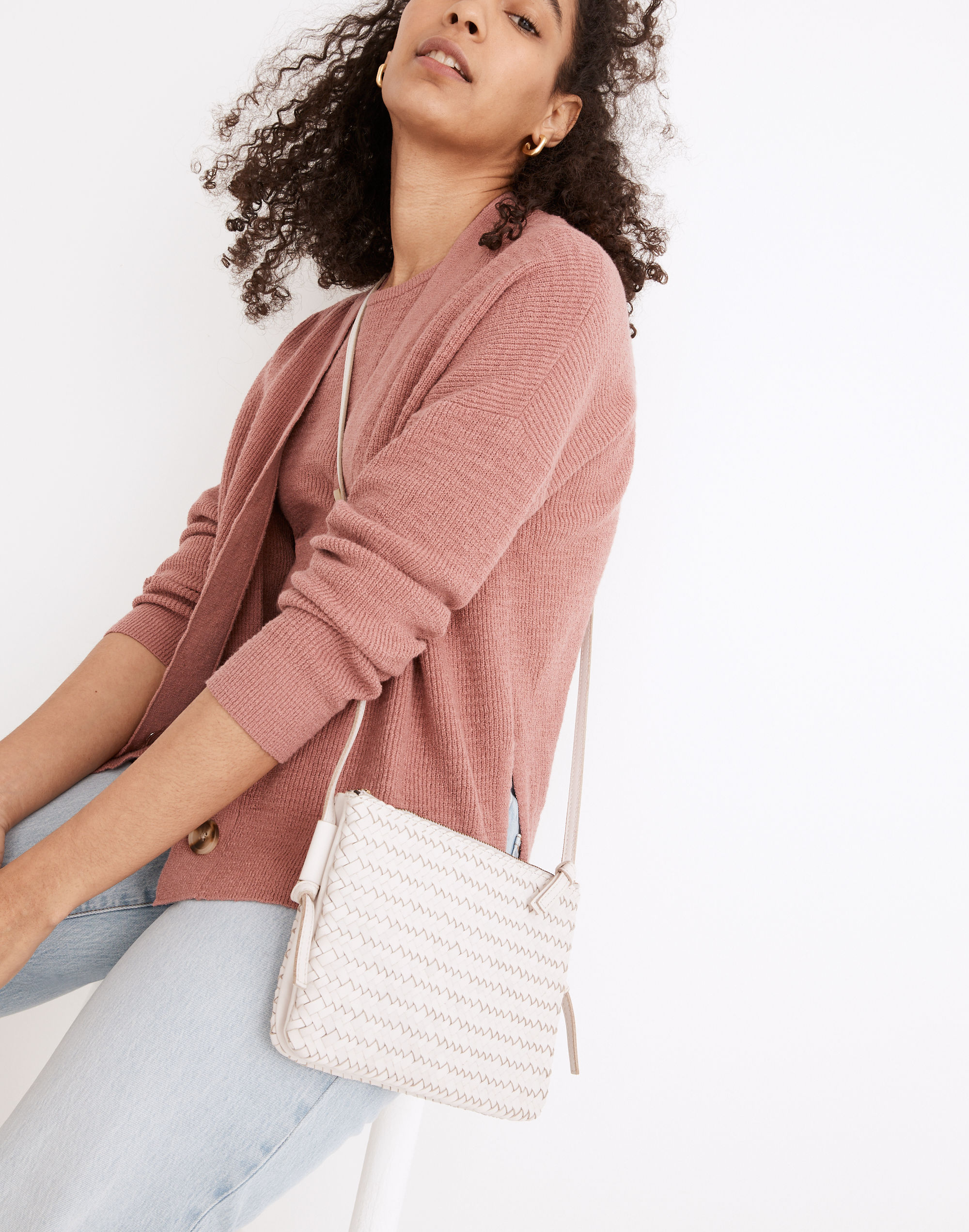 The Knotted Crossbody Bag in Woven Leather