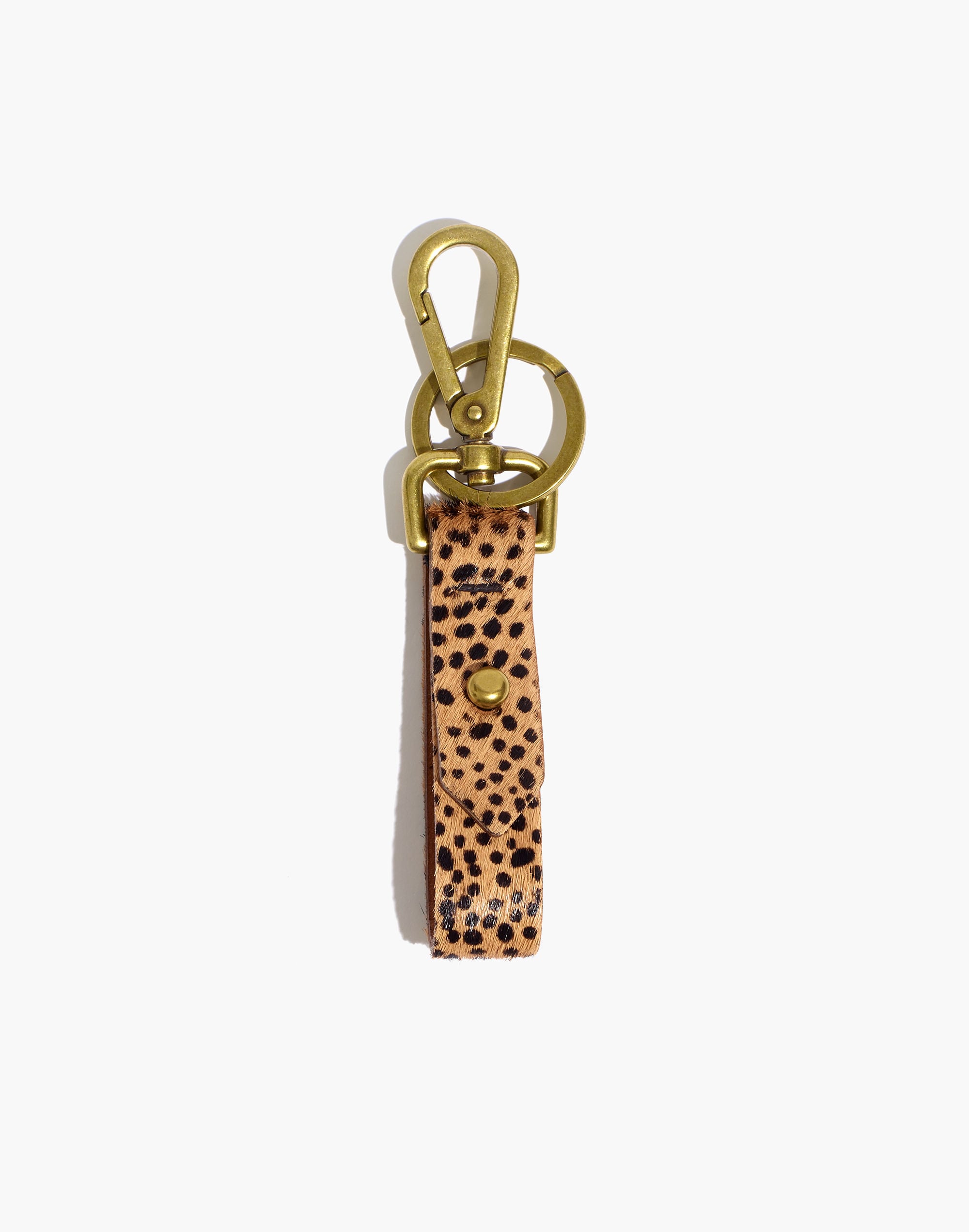 front door key fob in dotted calf hair