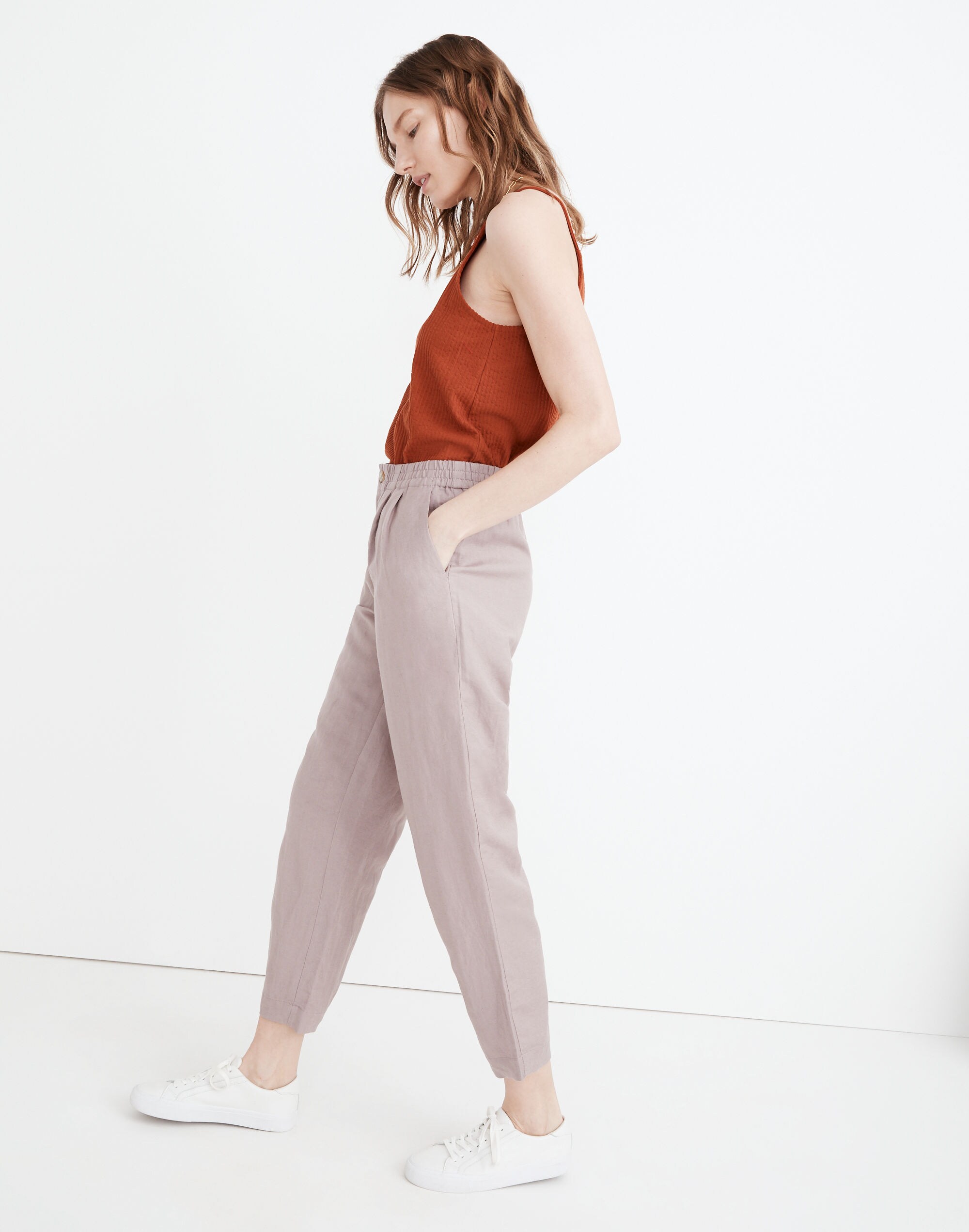 Linen-Blend Track Trousers