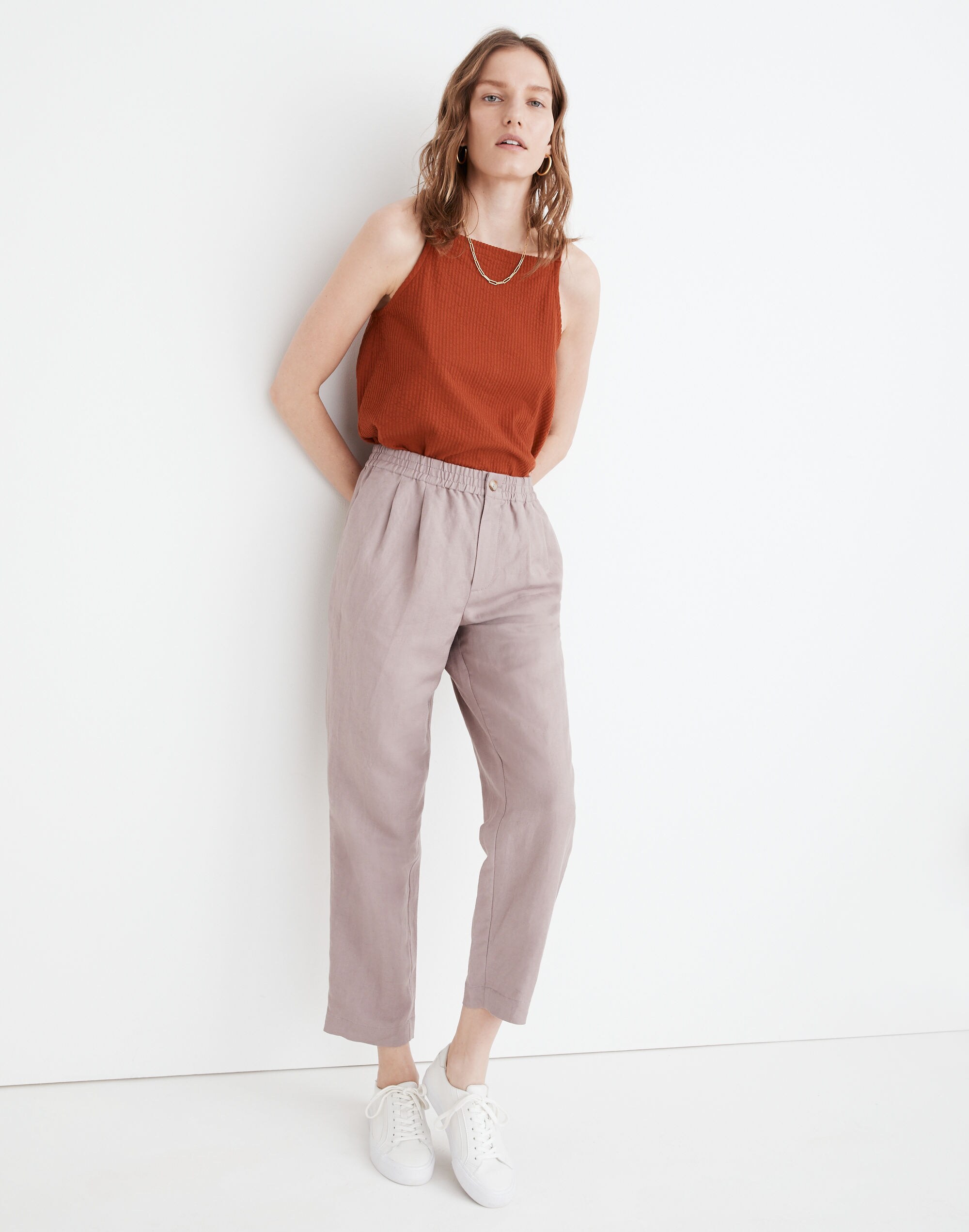Linen-Blend Track Trousers