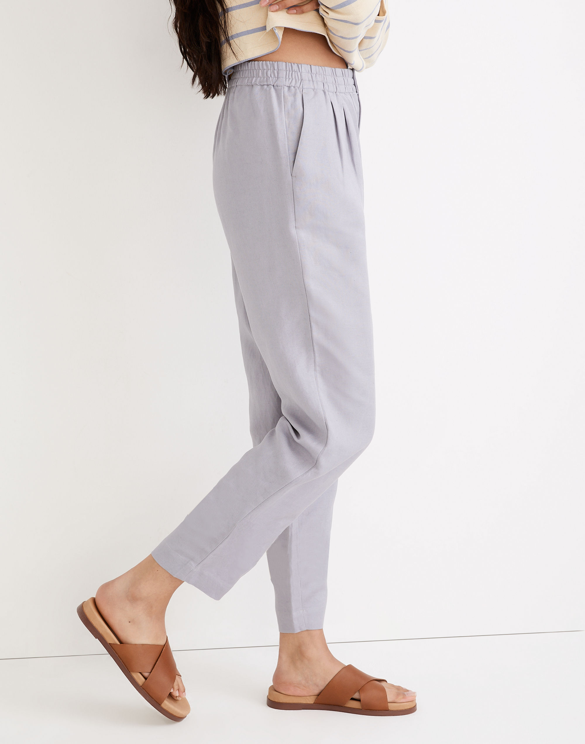 Linen-Blend Track Trousers