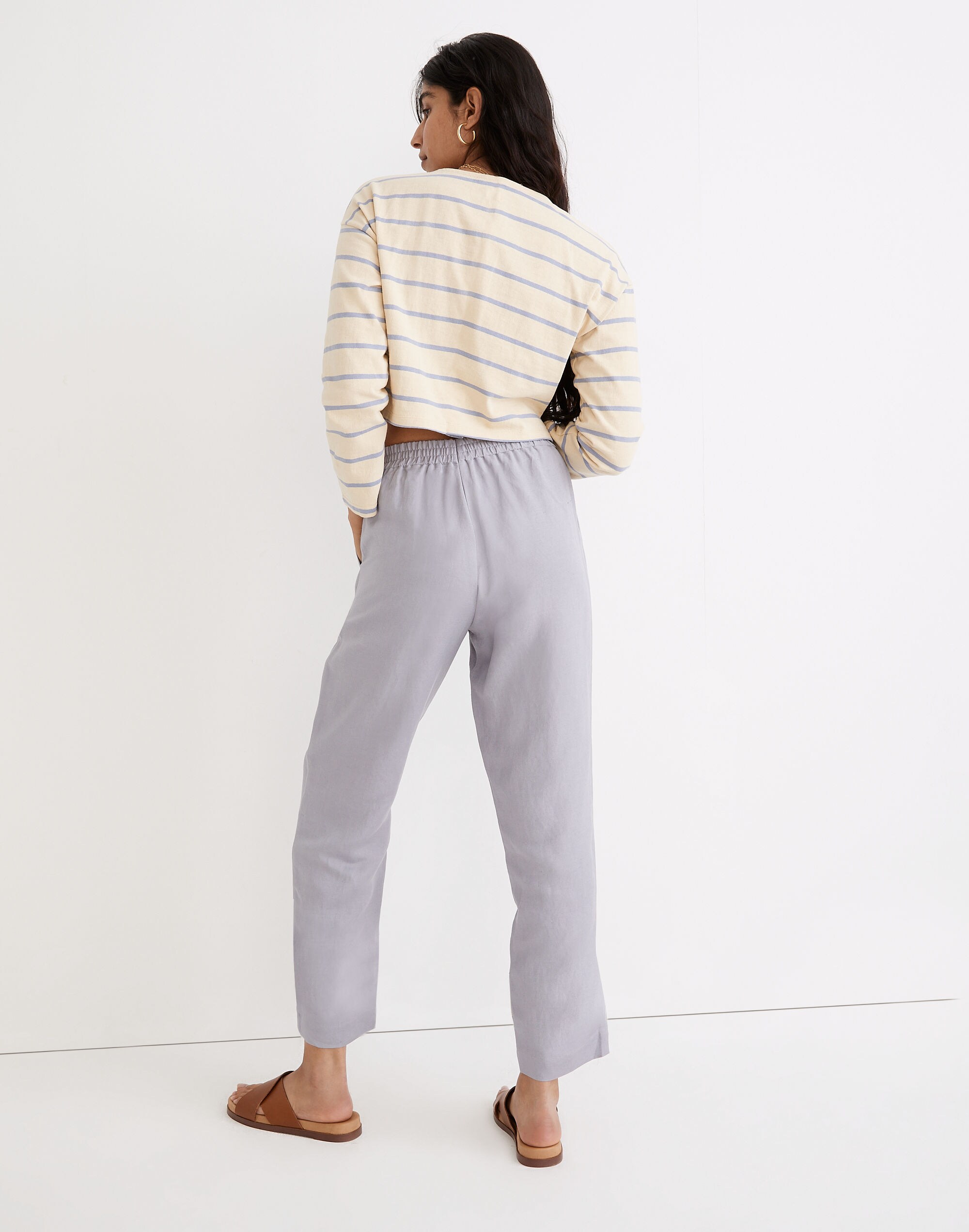 Linen-Blend Track Trousers