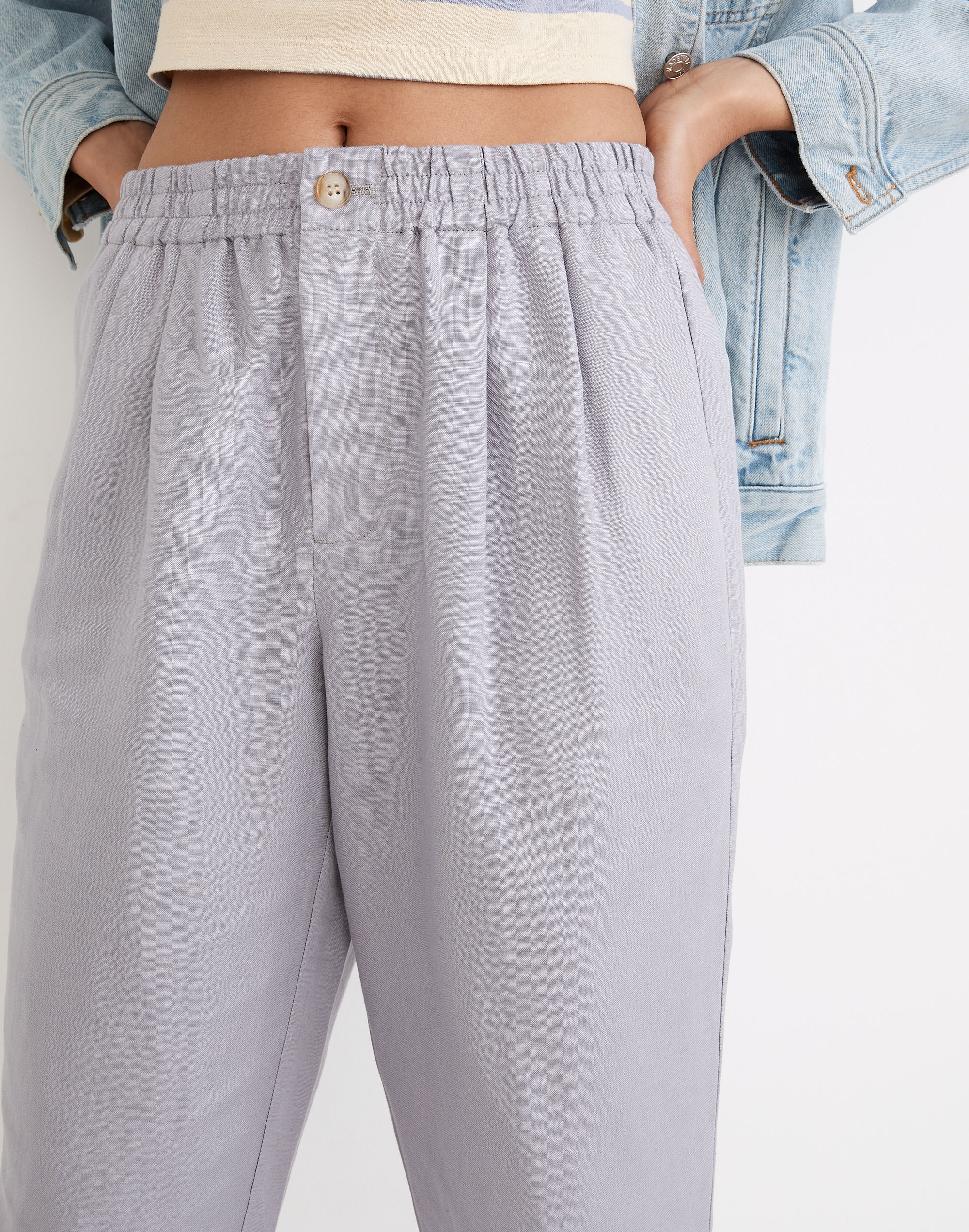 Linen-Blend Track Trousers