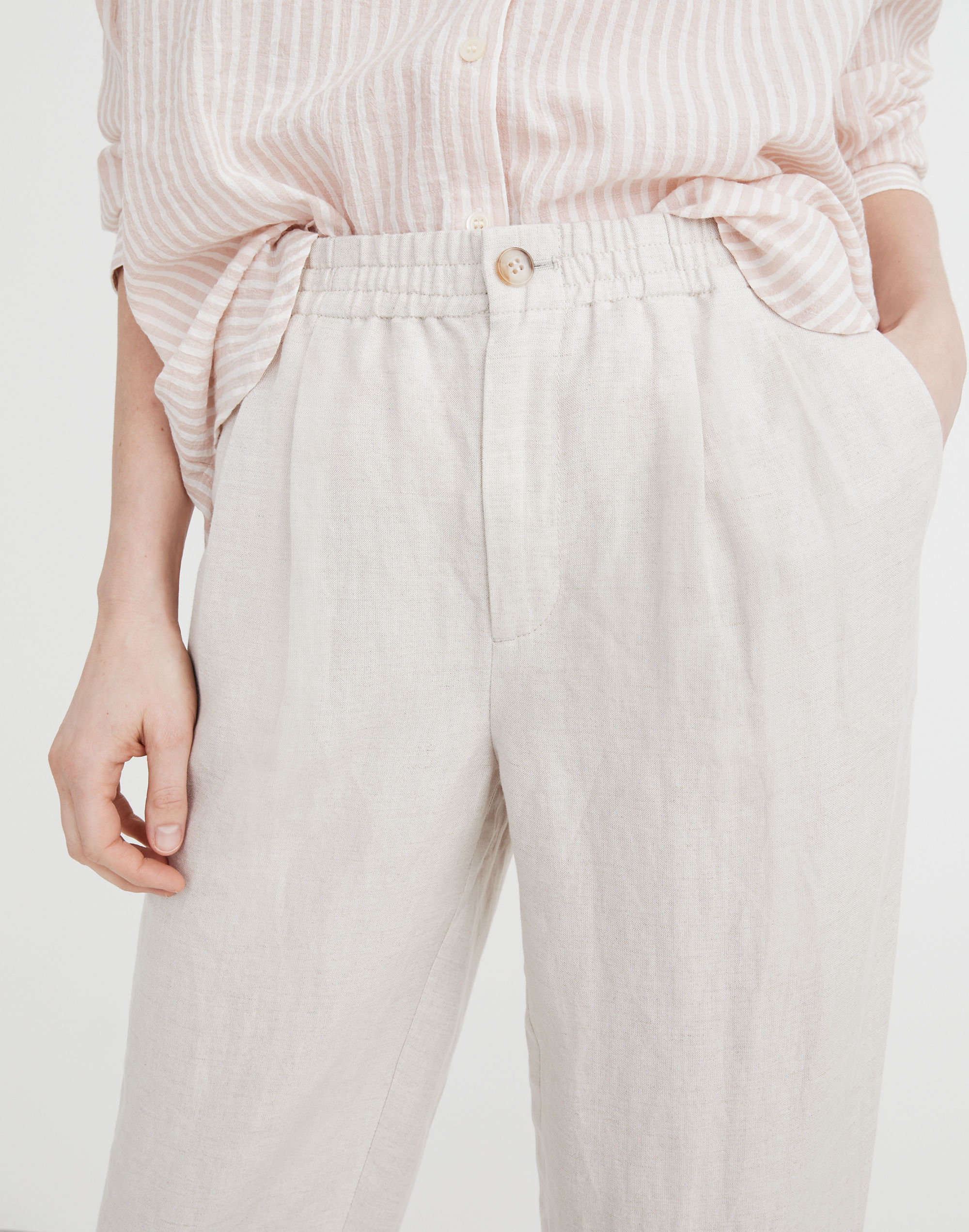 Linen-Blend Track Trousers