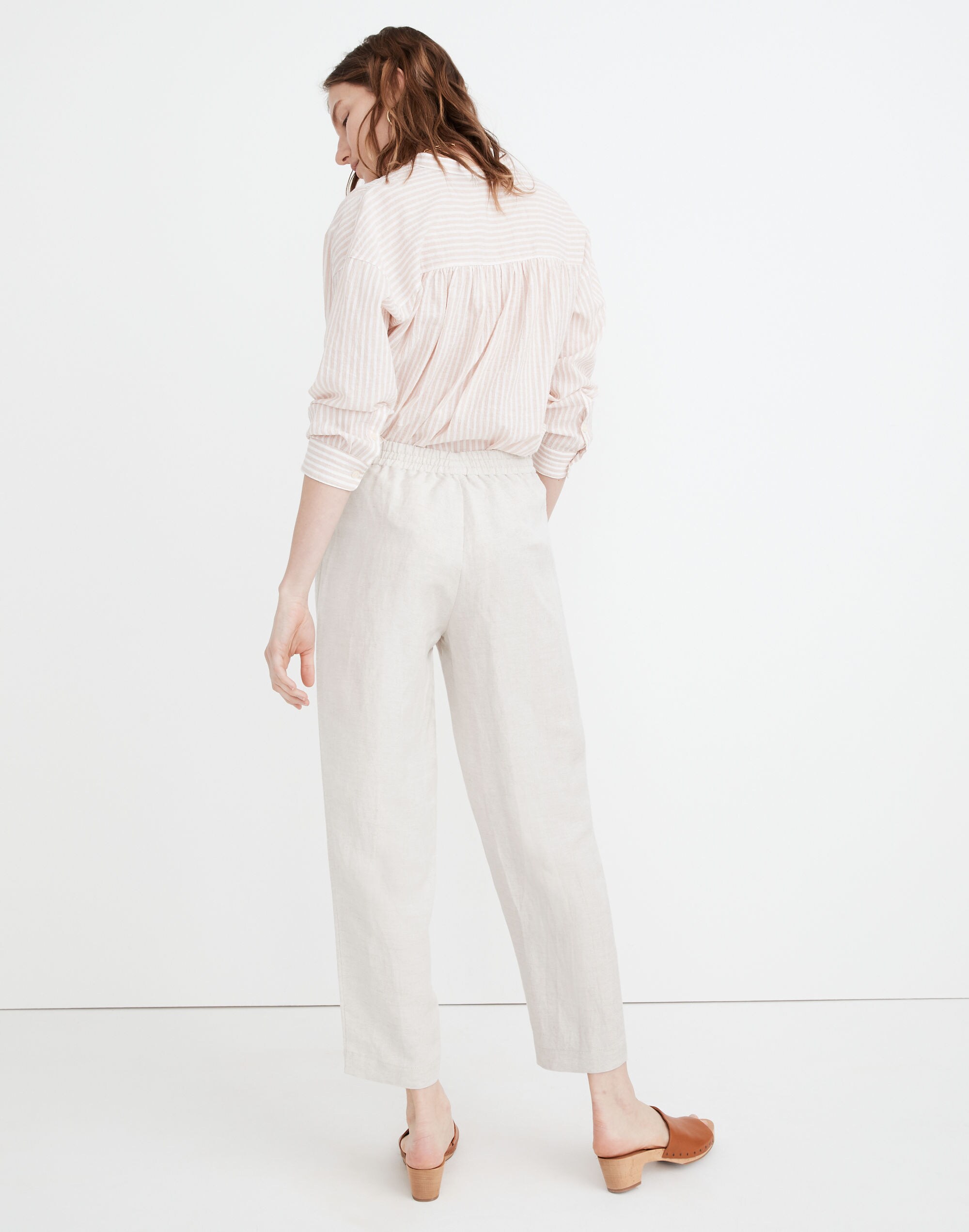 Linen-Blend Track Trousers