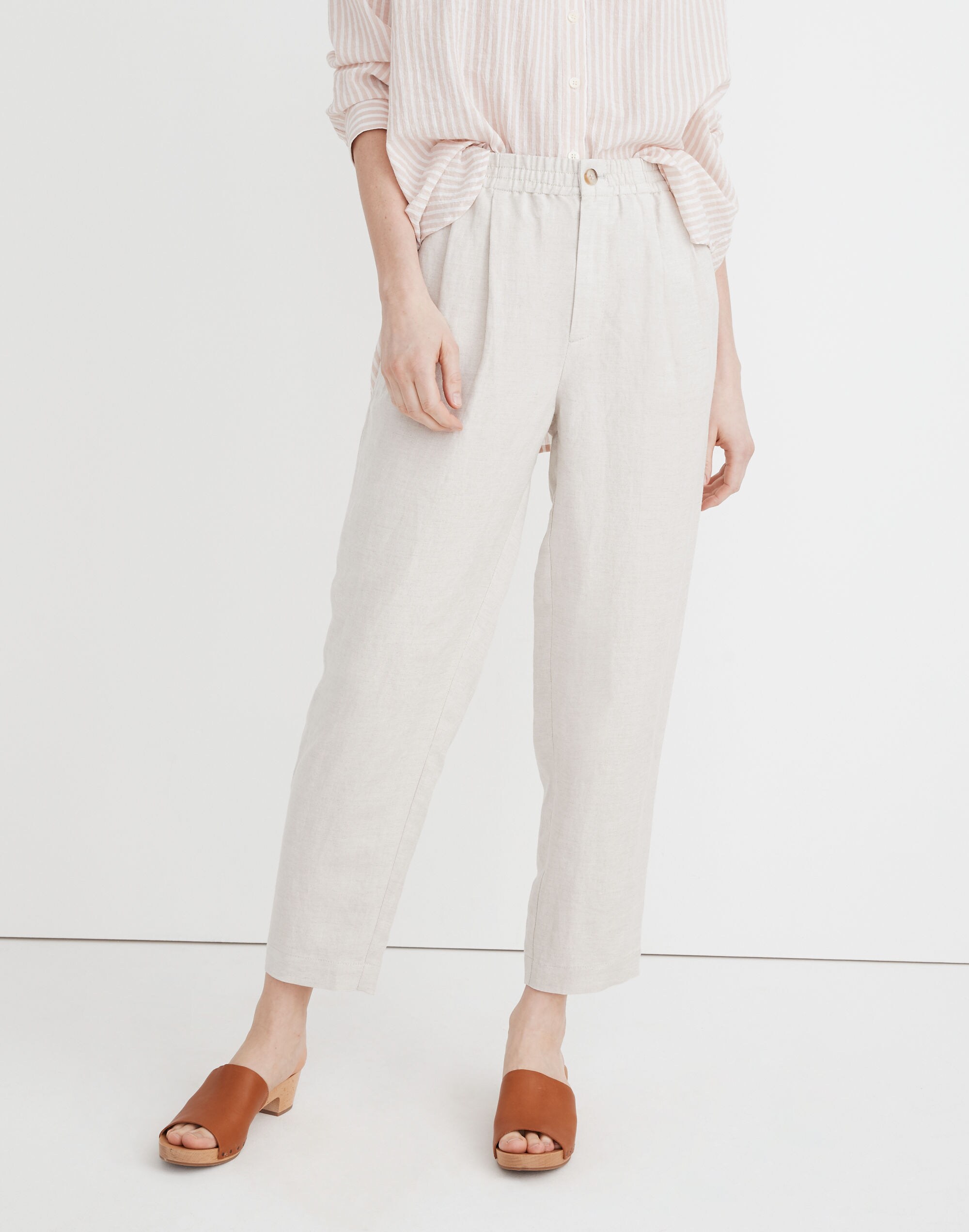 Linen-Blend Track Trousers