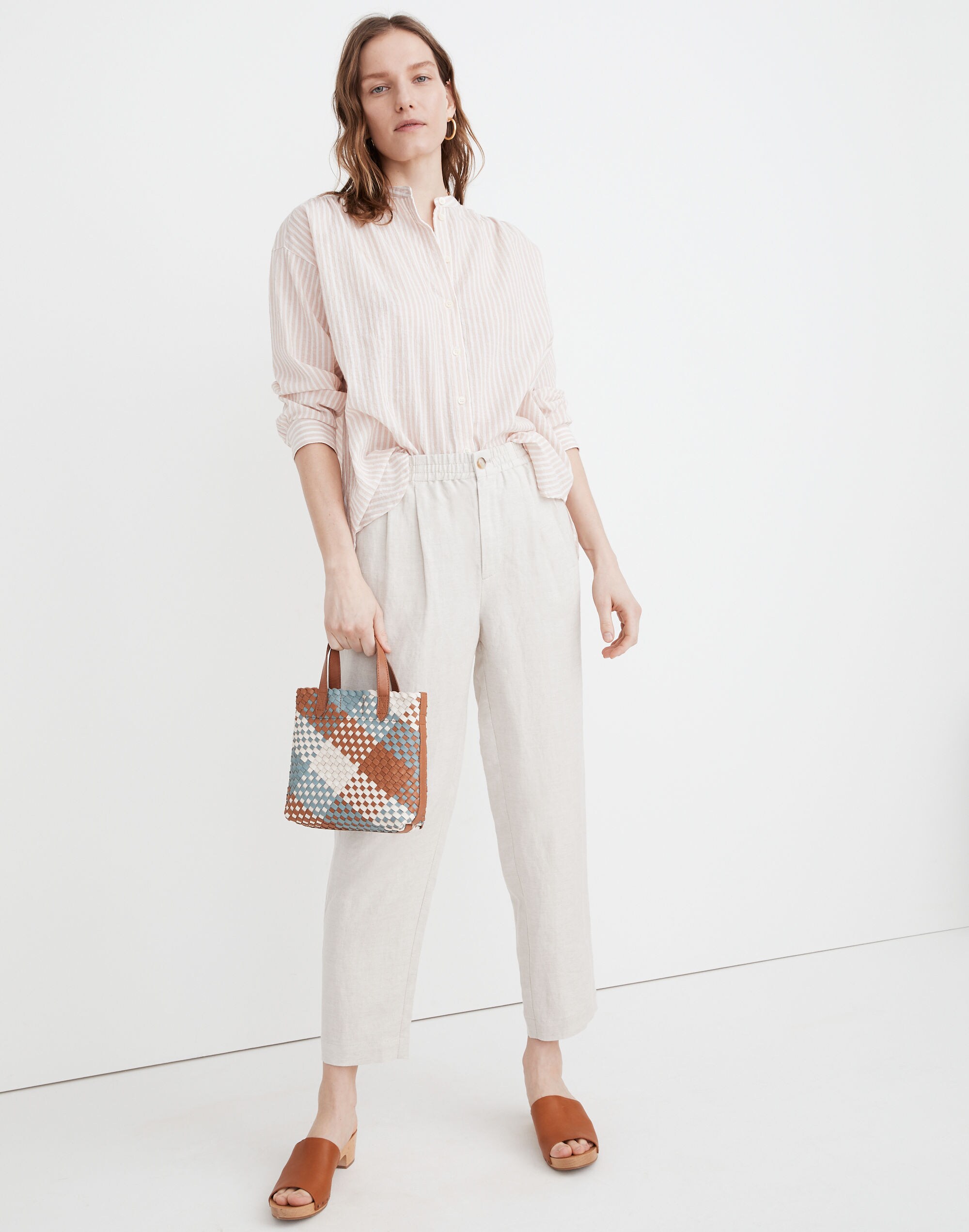 Linen-Blend Track Trousers