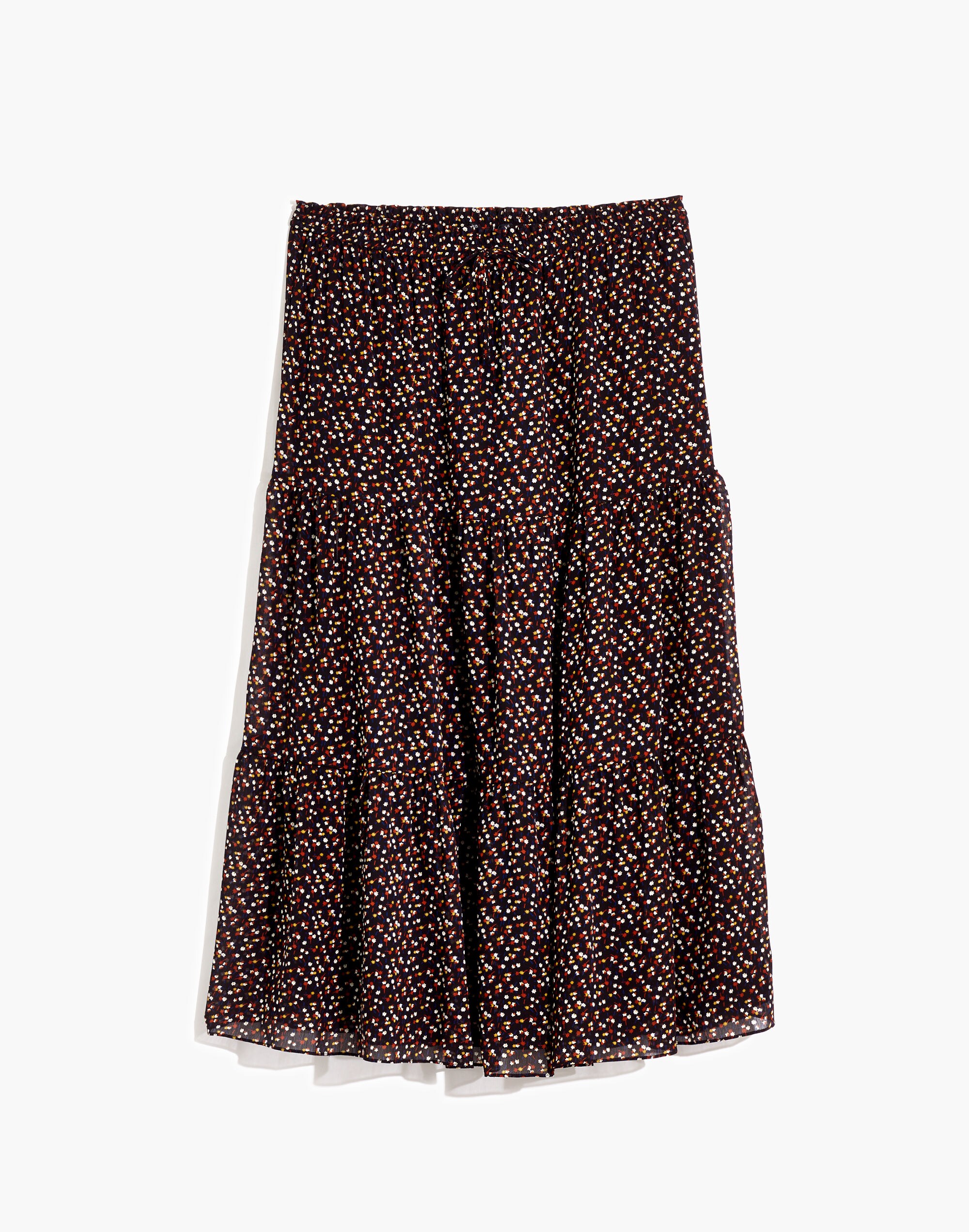 Georgette Tiered Maxi Skirt in Adorable Ditsy