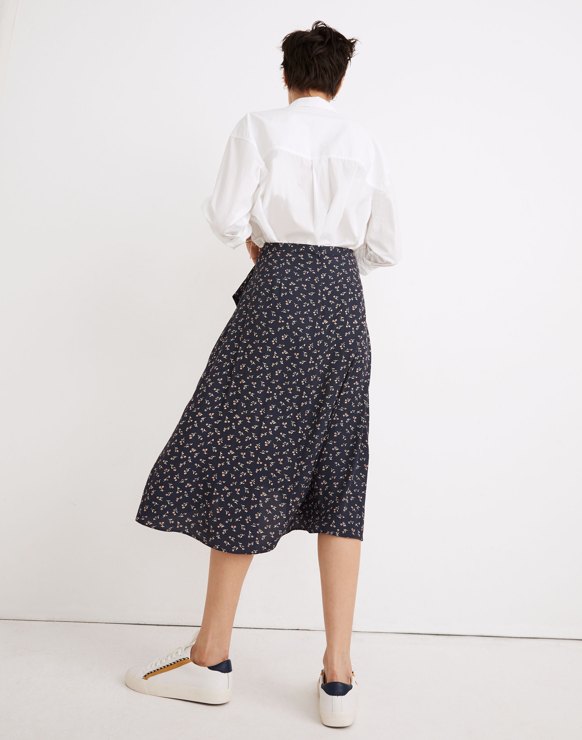 Ruffle-Wrap Midi Skirt in Spring Fling