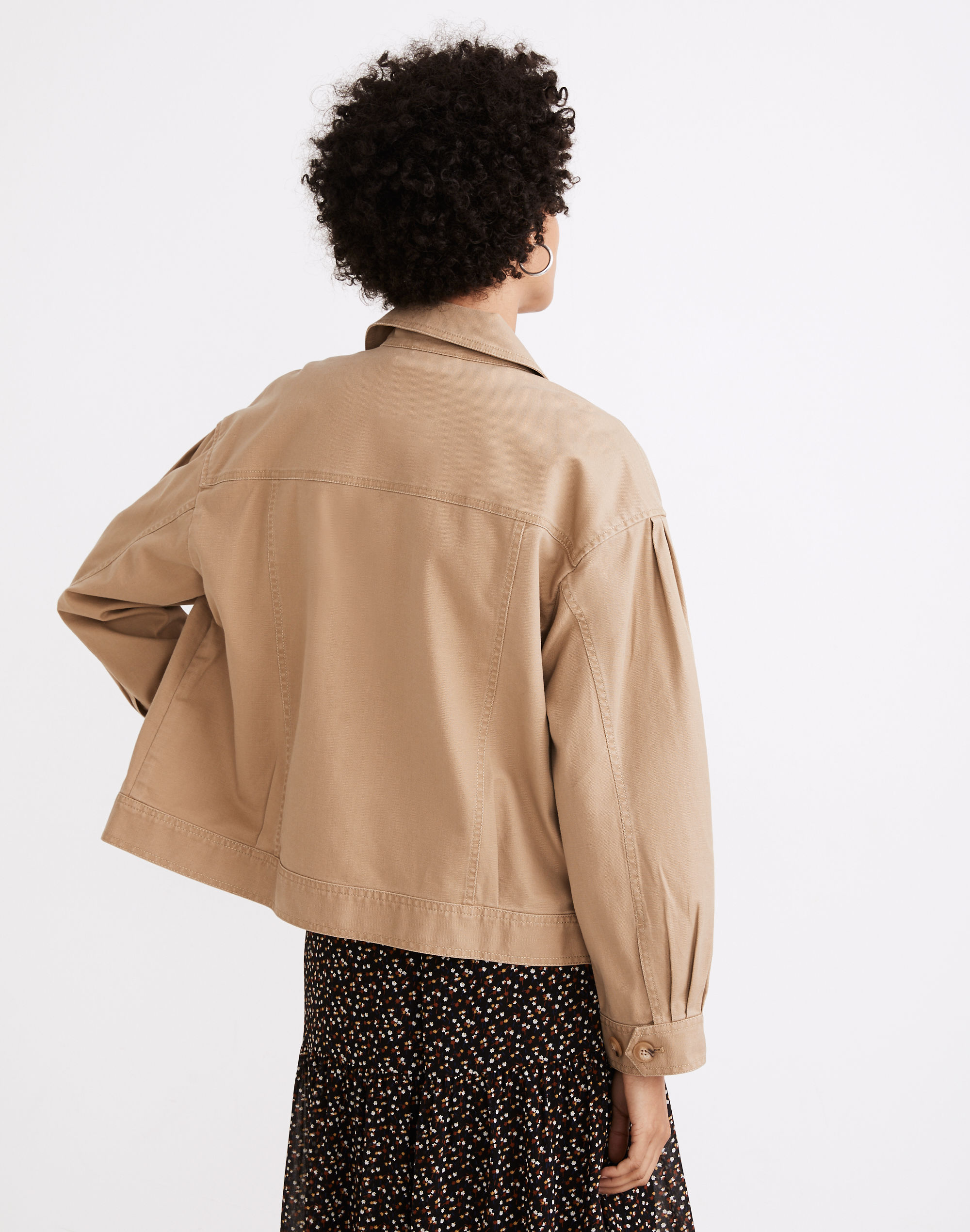Pleat-Sleeve Military Jacket