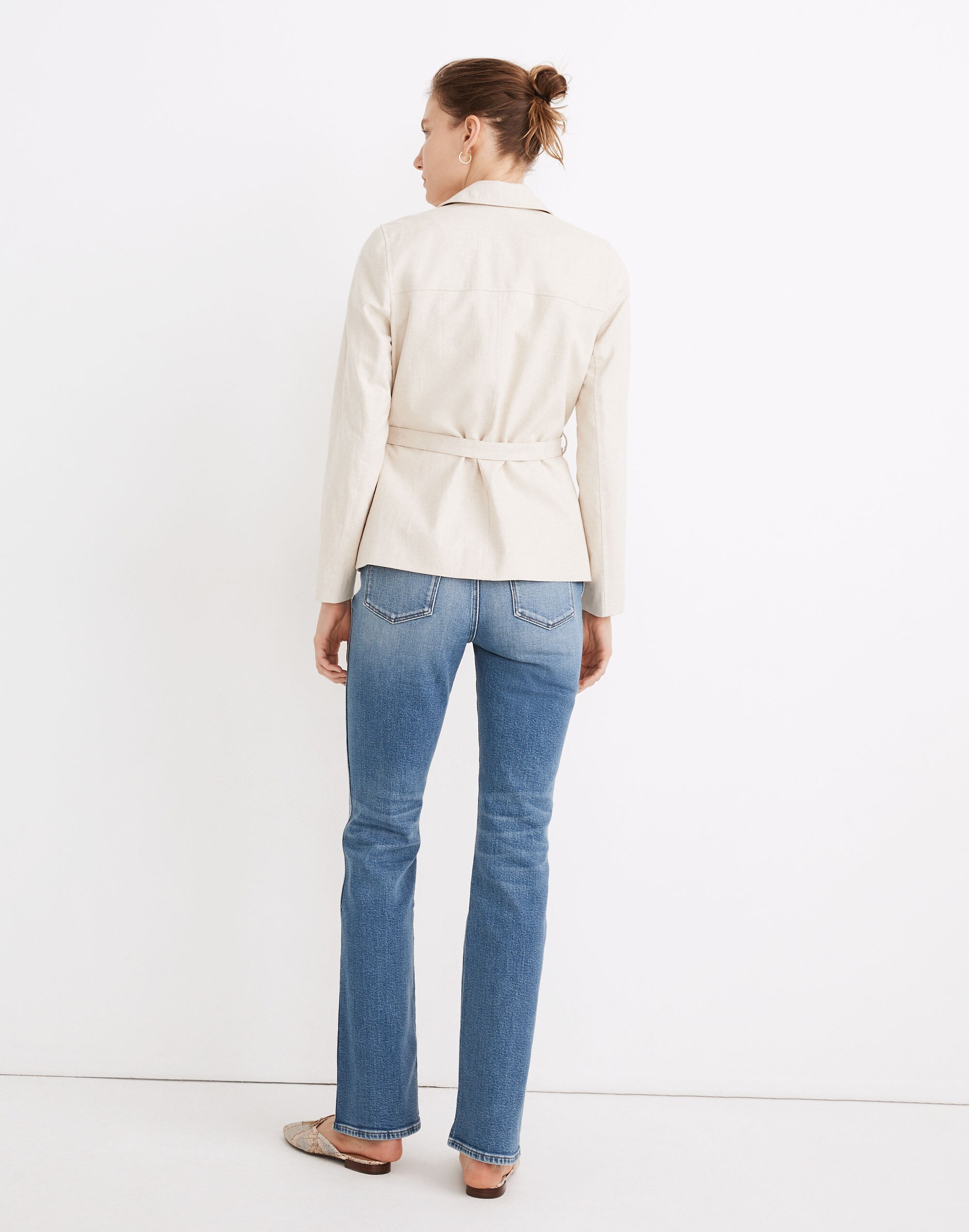 Cotton-Linen Belted Blazer