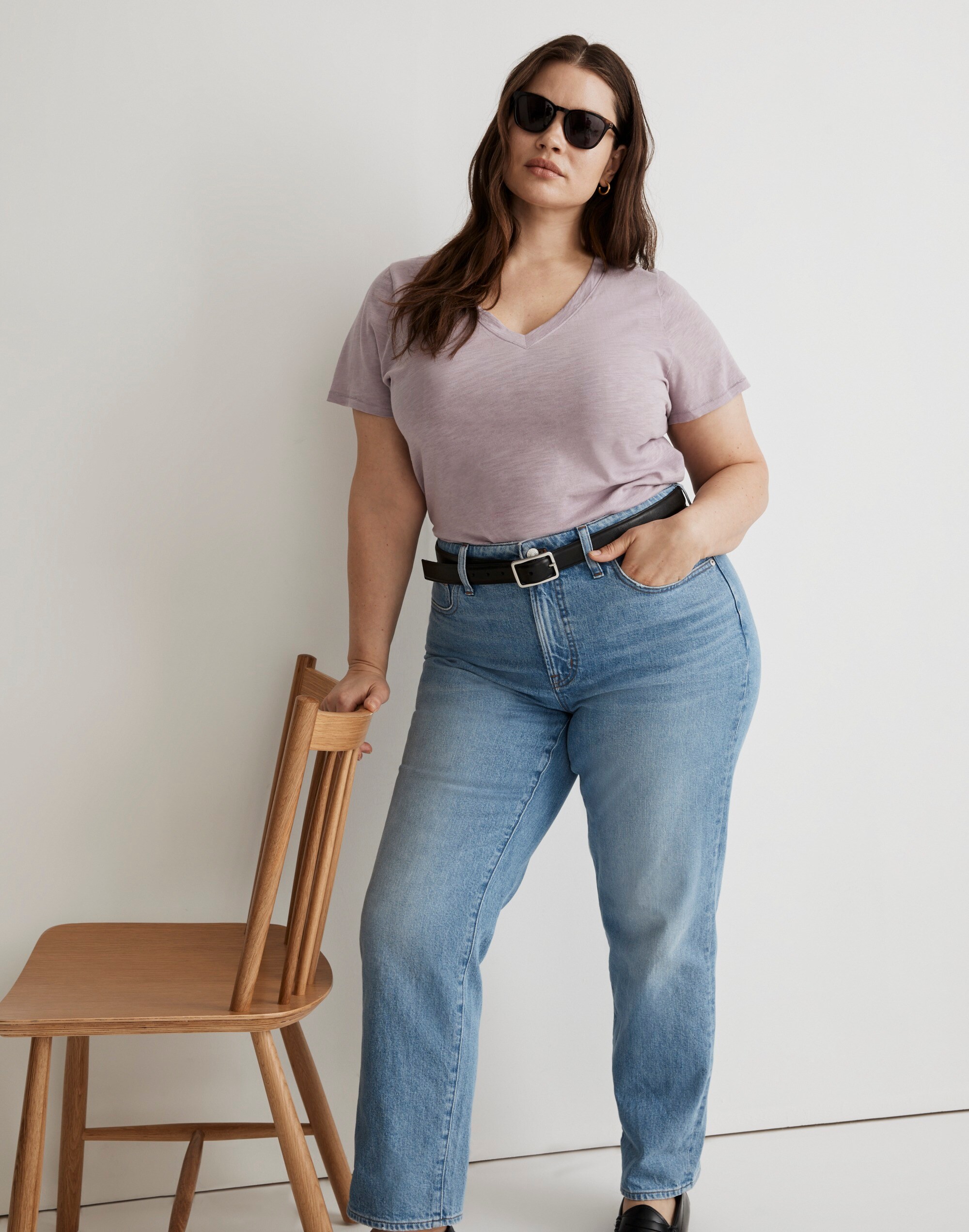 Plus Whisper Cotton V-Neck Tee