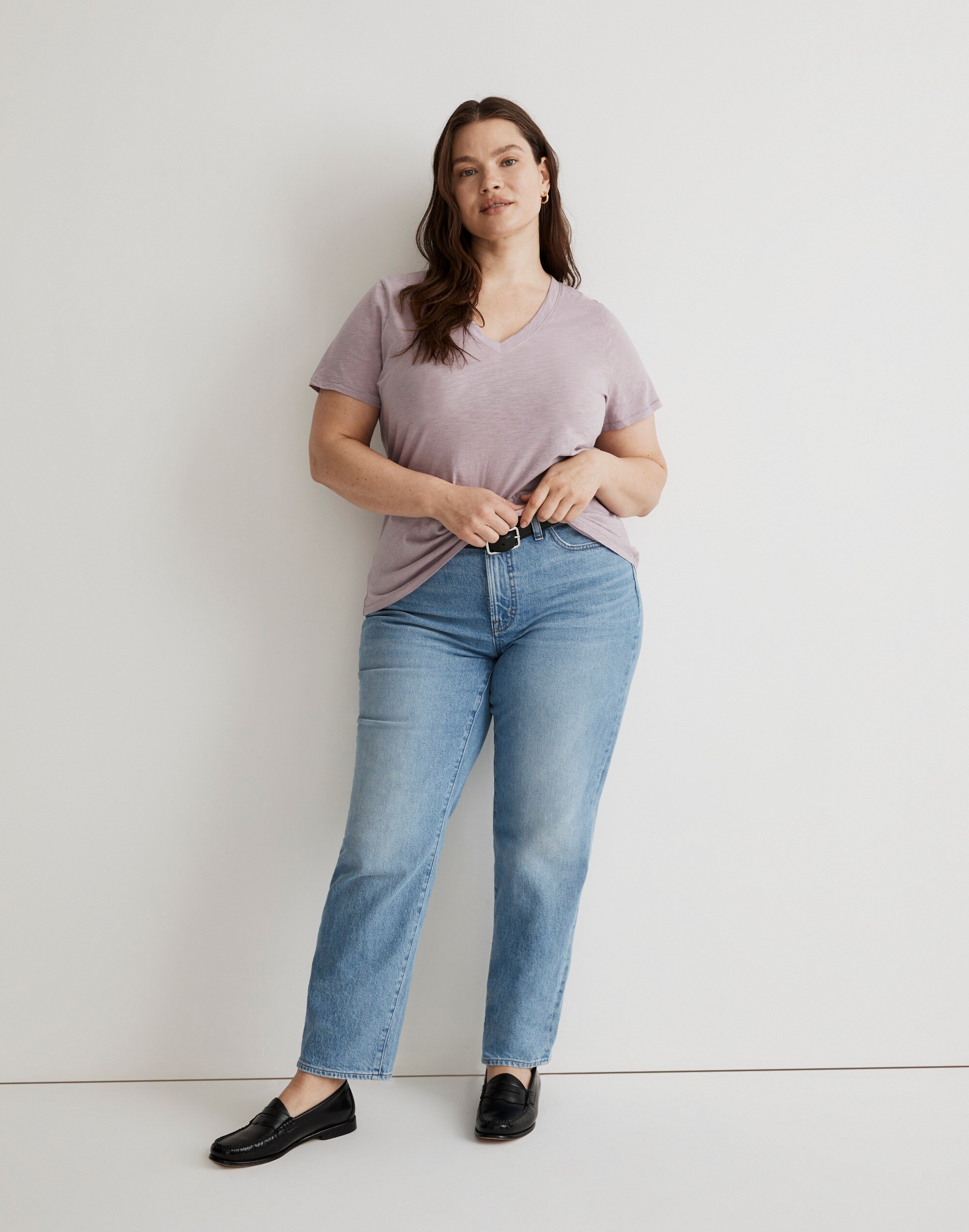 Plus Whisper Cotton V-Neck Tee