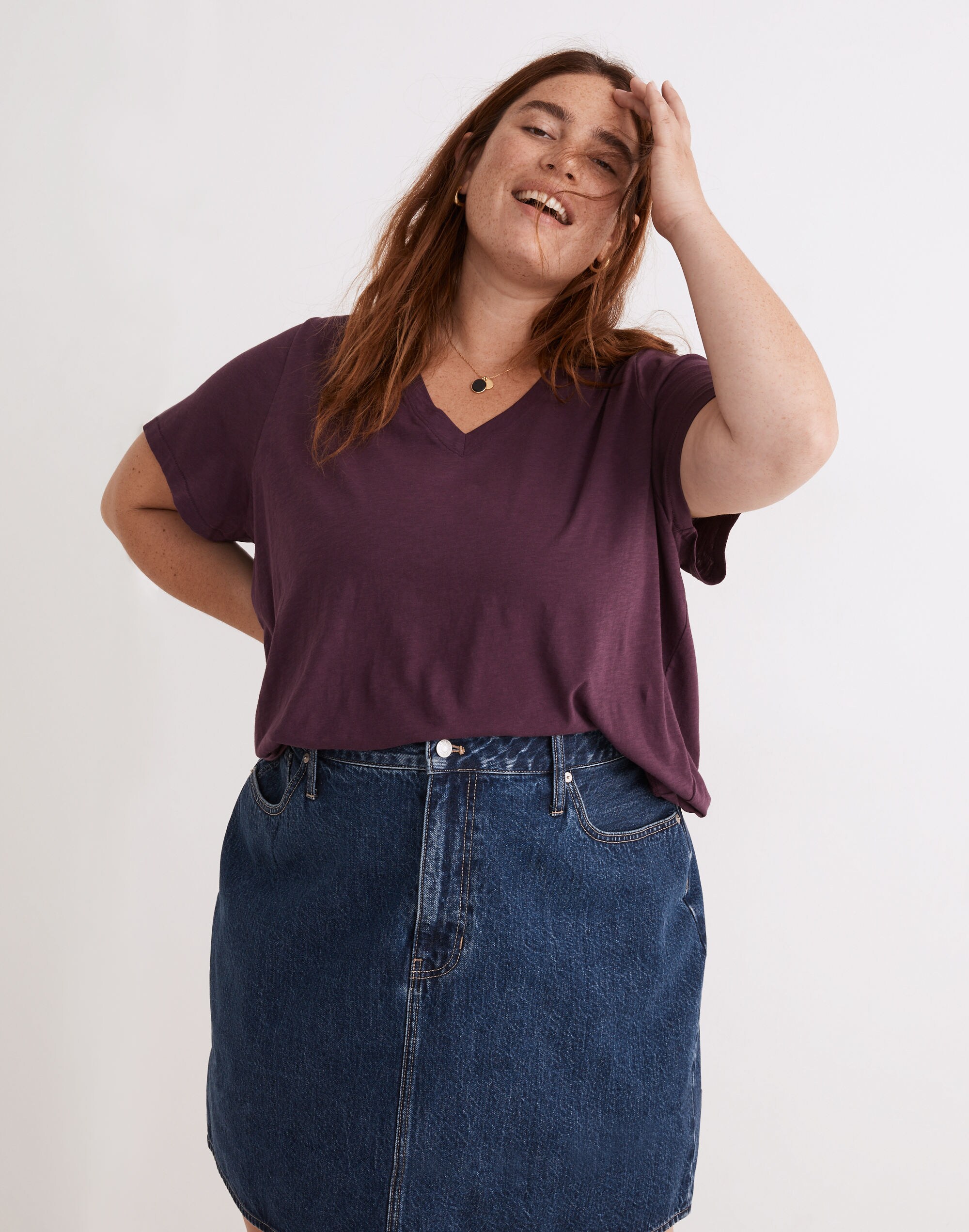 Plus Whisper Cotton V-Neck Tee