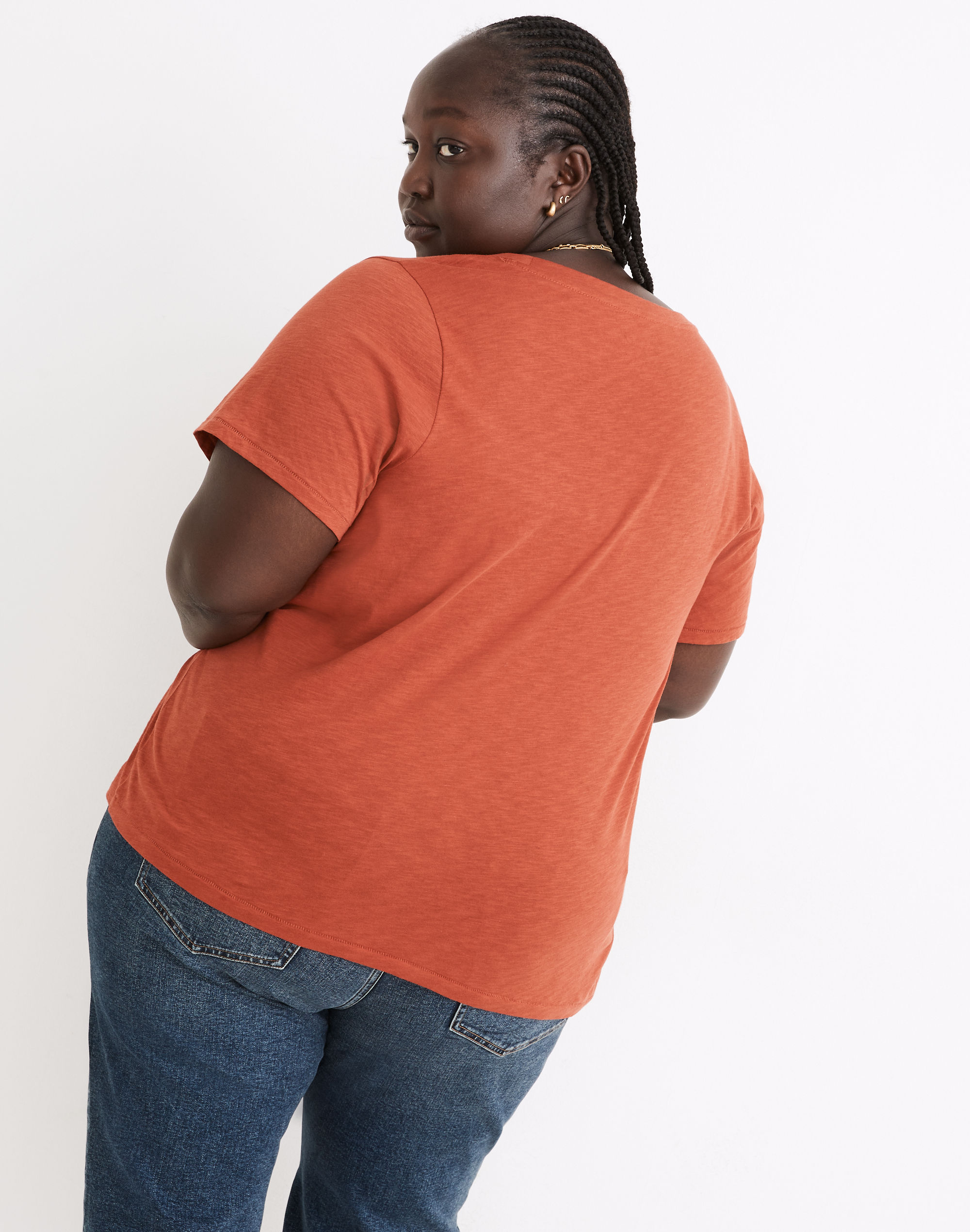 Plus Whisper Cotton V-Neck Tee