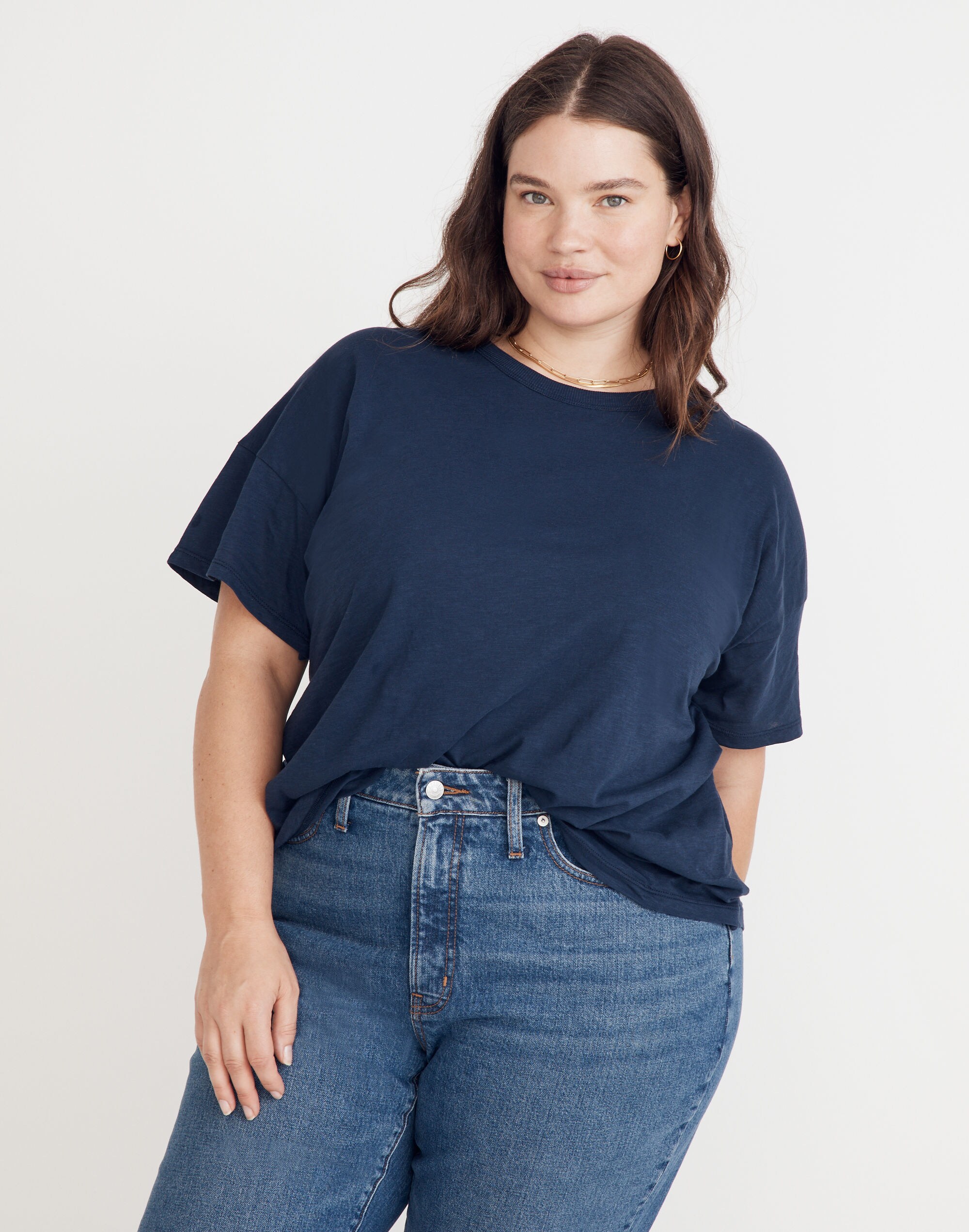 Plus Whisper Cotton Crew Neck Tee