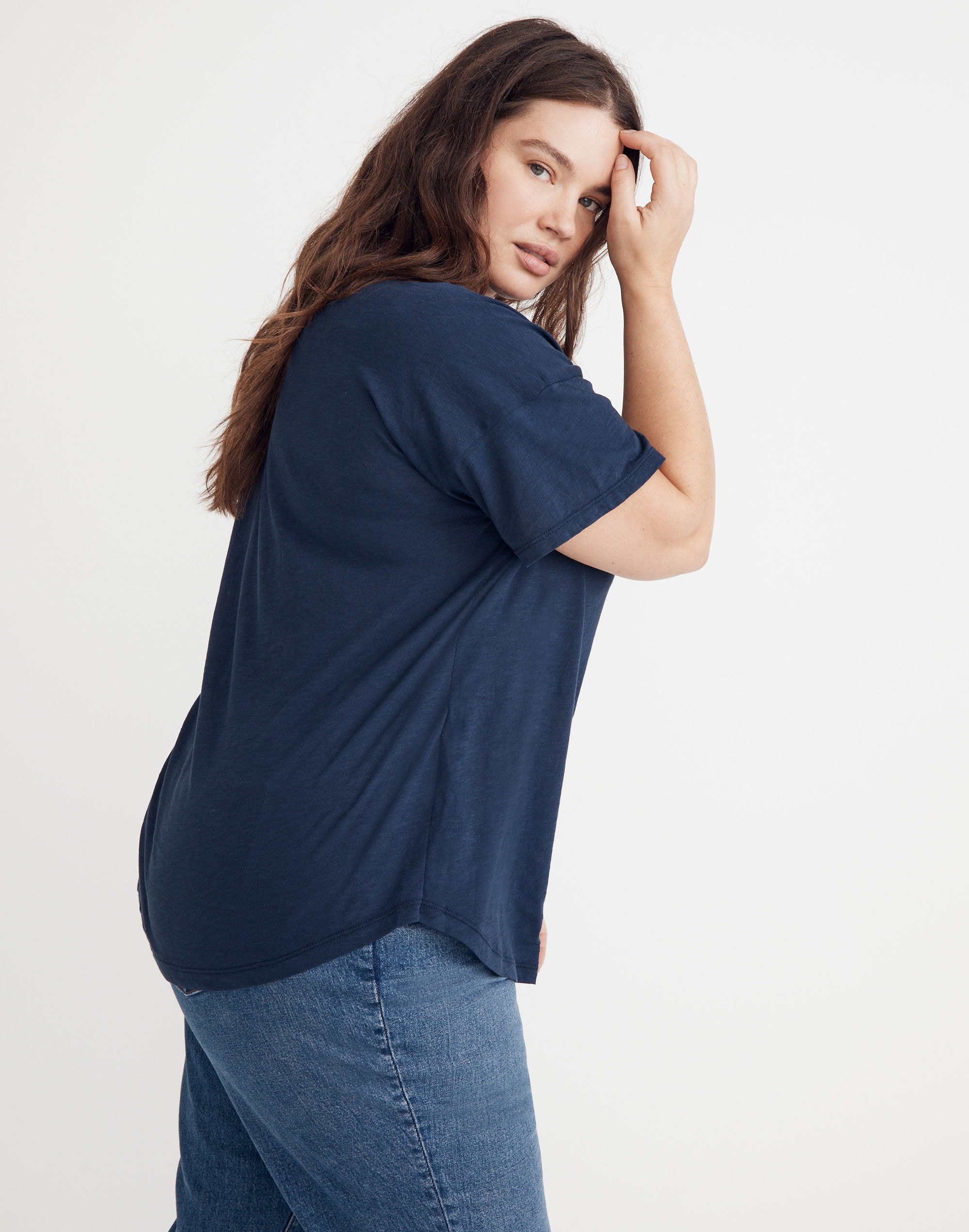 Plus Whisper Cotton Crew Neck Tee