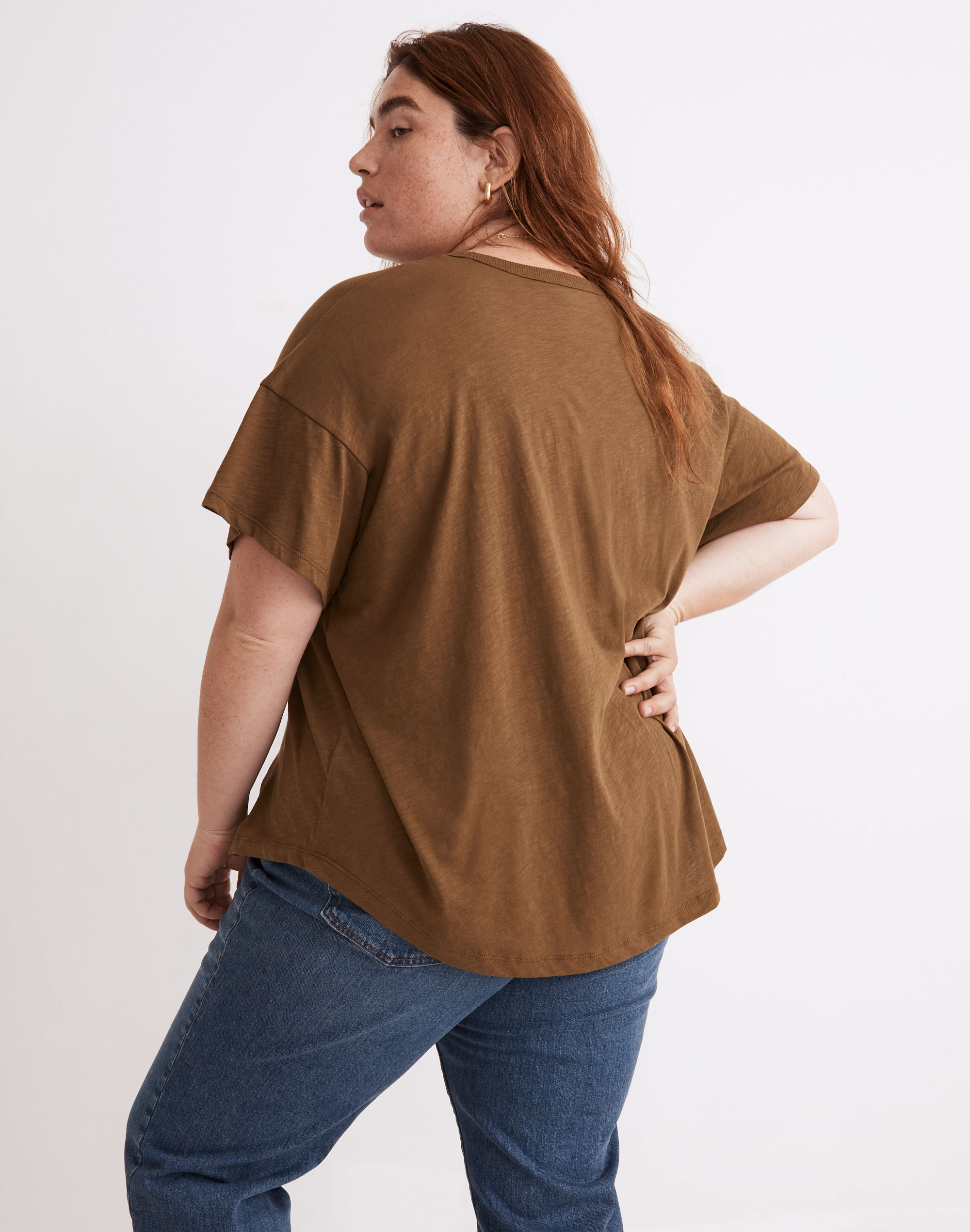 Plus Whisper Cotton Crew Neck Tee