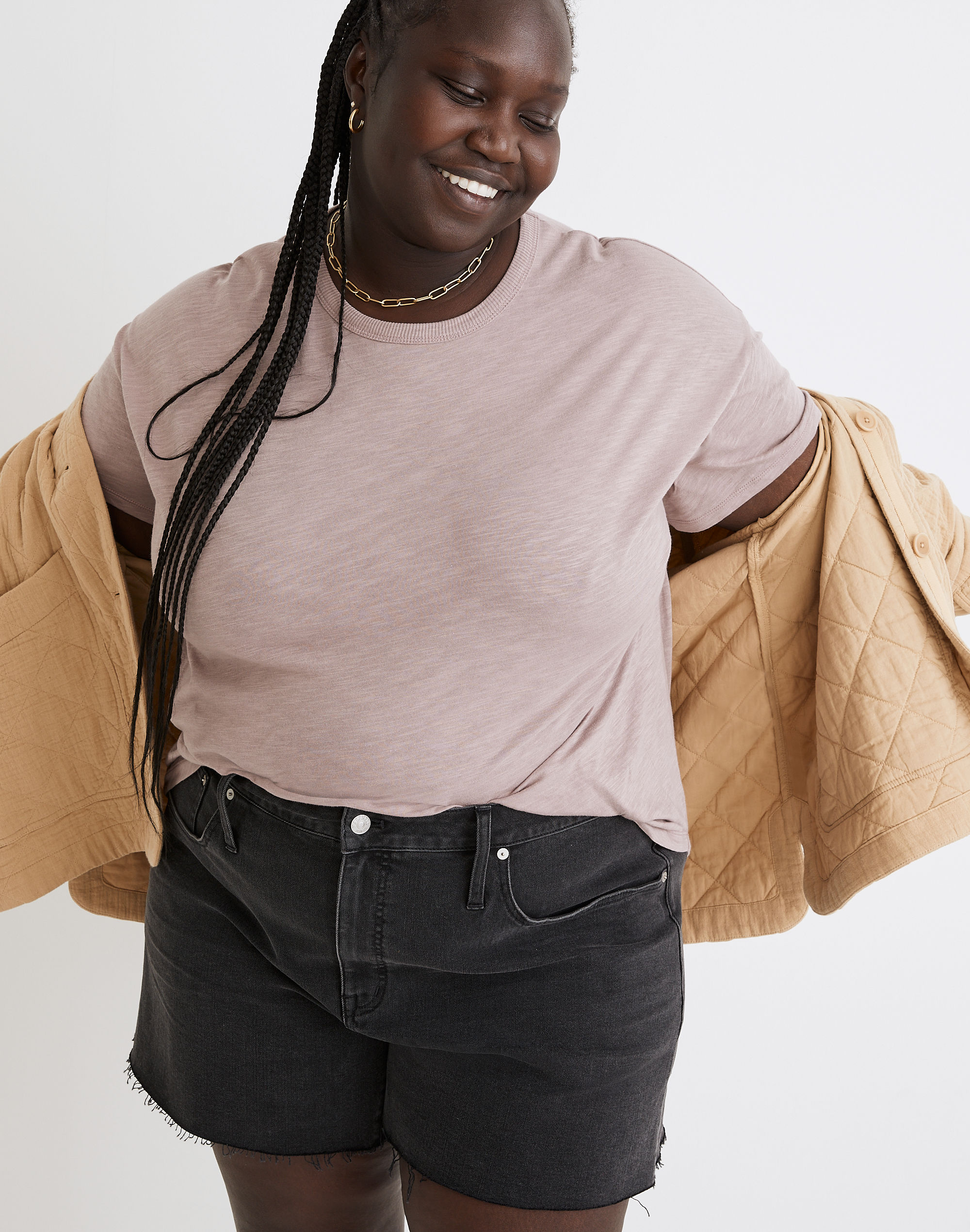 Plus Whisper Cotton Crew Neck Tee