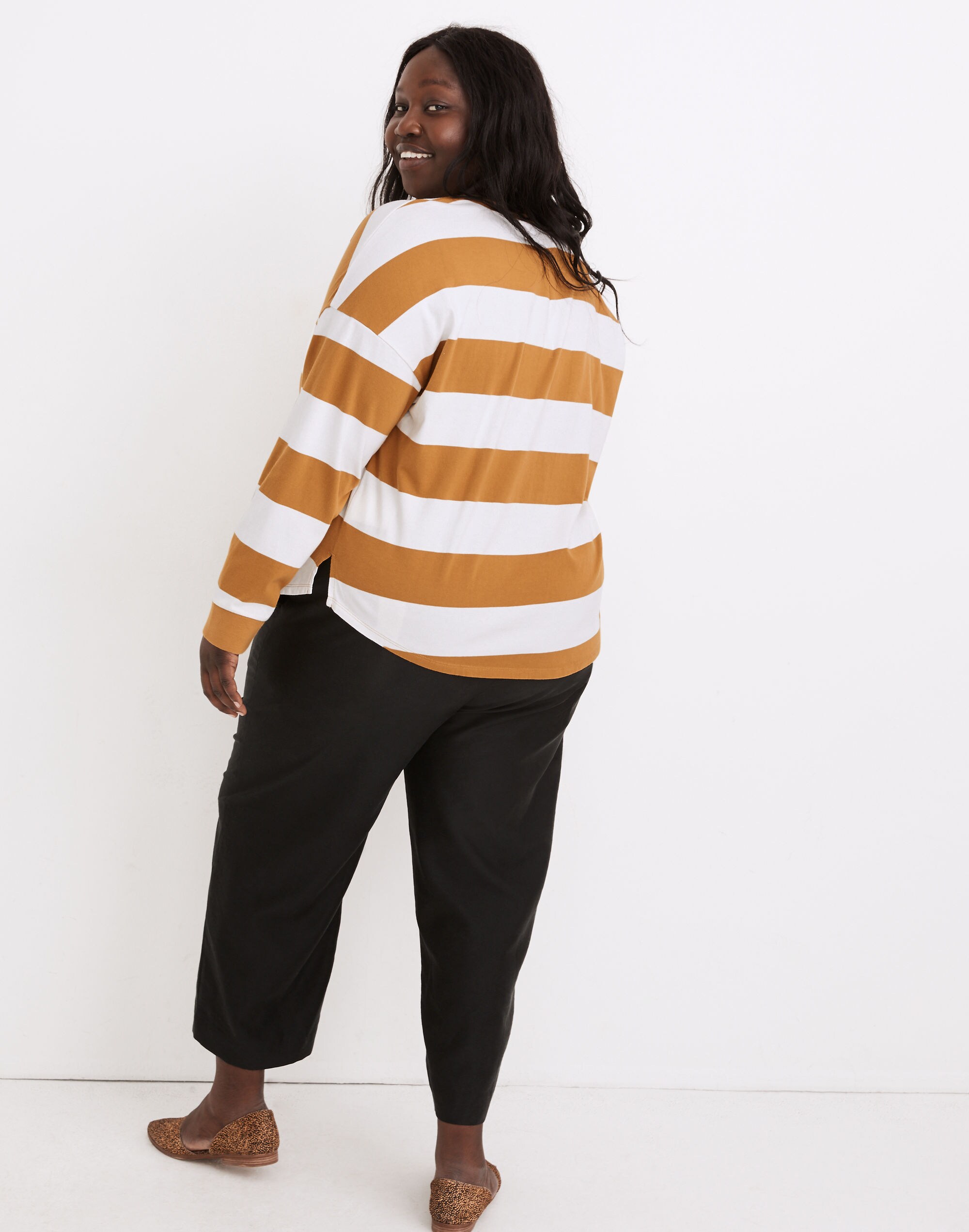 Plus (Re)sourced Cotton Newville Tee in Lindell Stripe