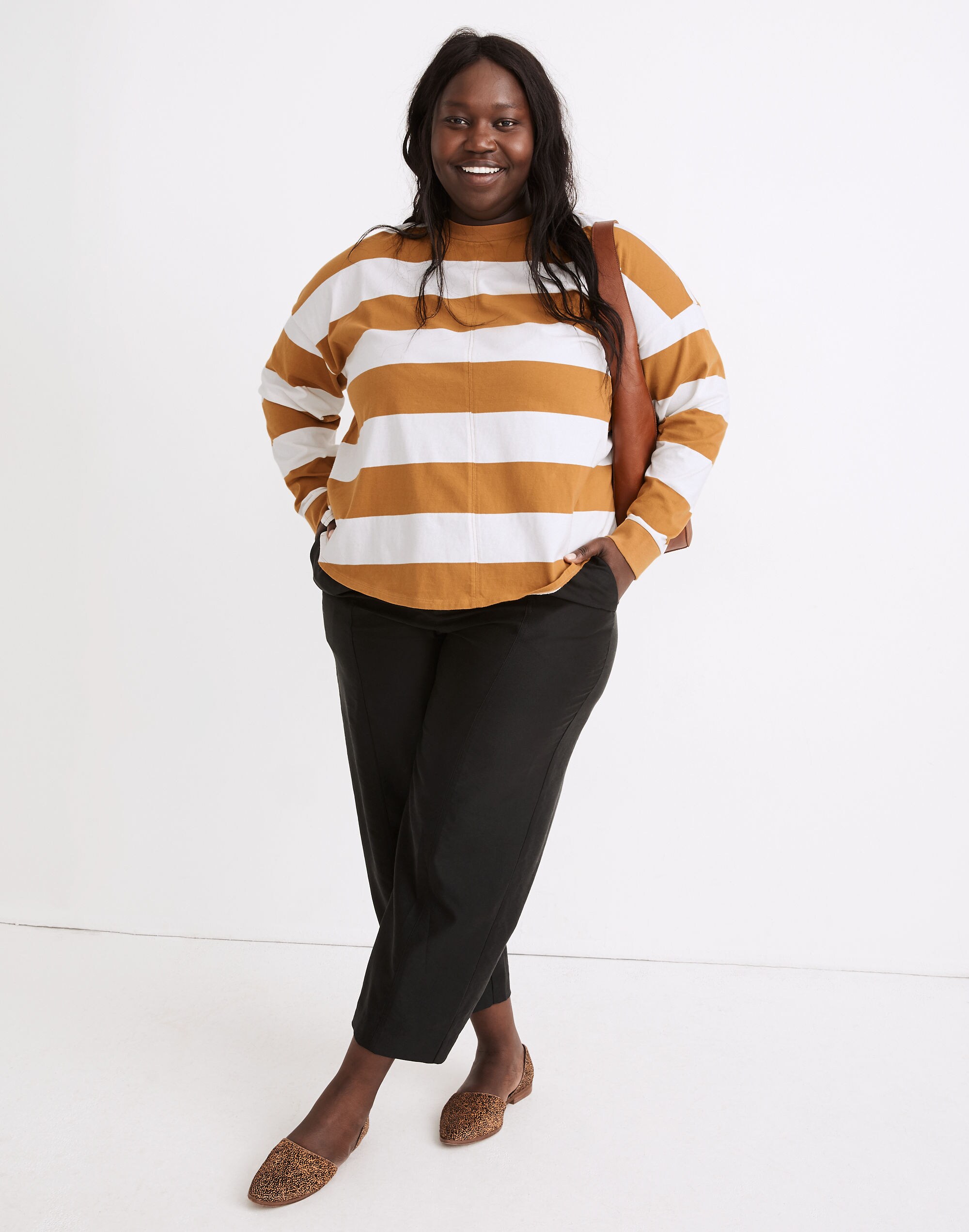 Plus (Re)sourced Cotton Newville Tee in Lindell Stripe