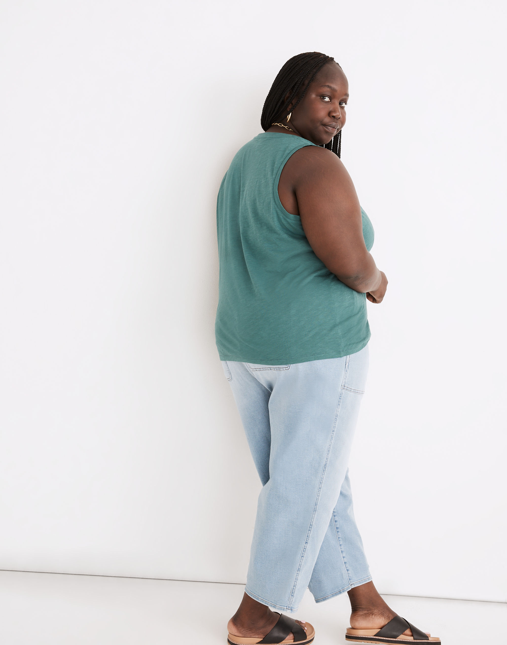 Plus Whisper Cotton V-Neck Tank