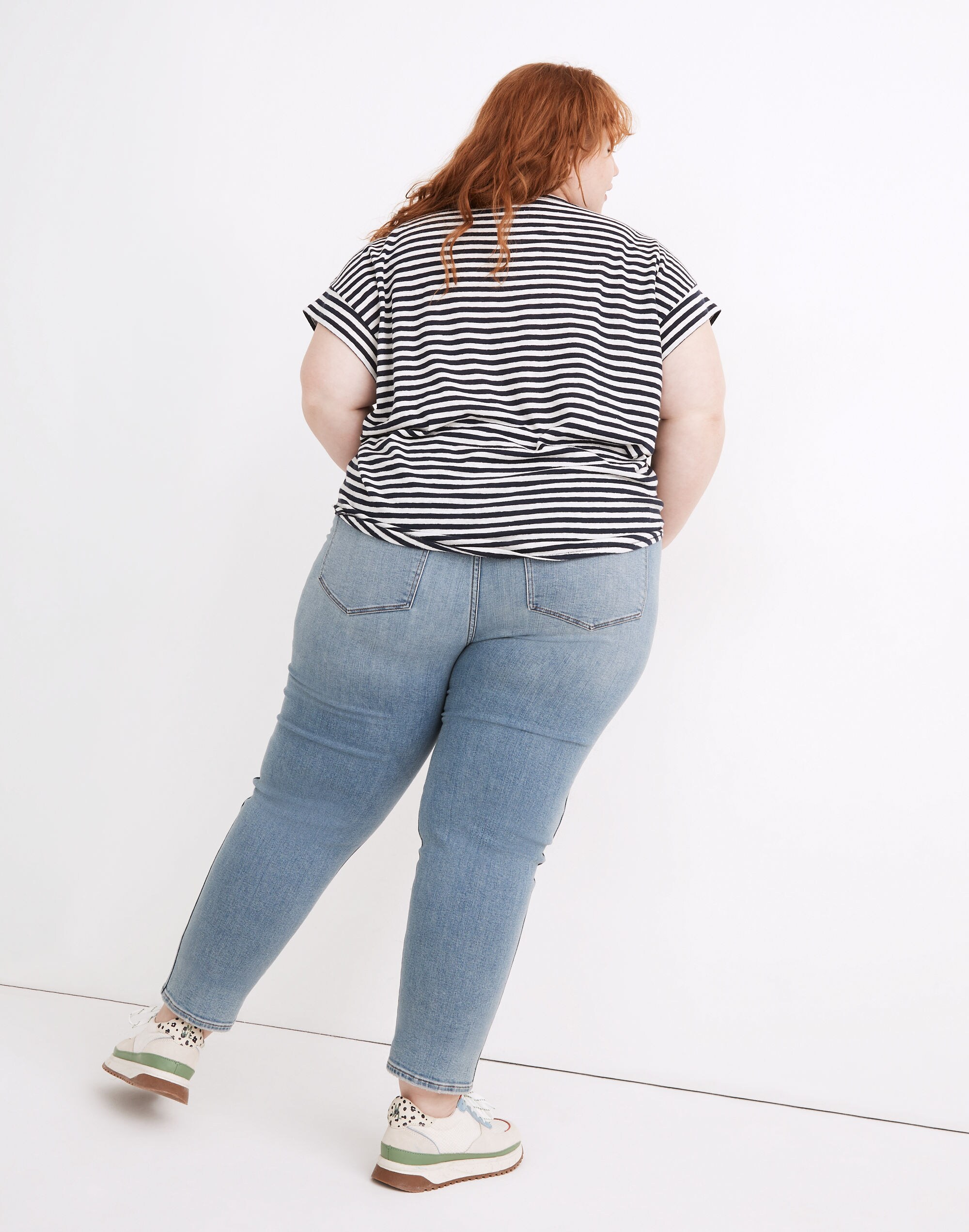 Plus Linen-Blend Asbury Tee in Lorrie Stripe