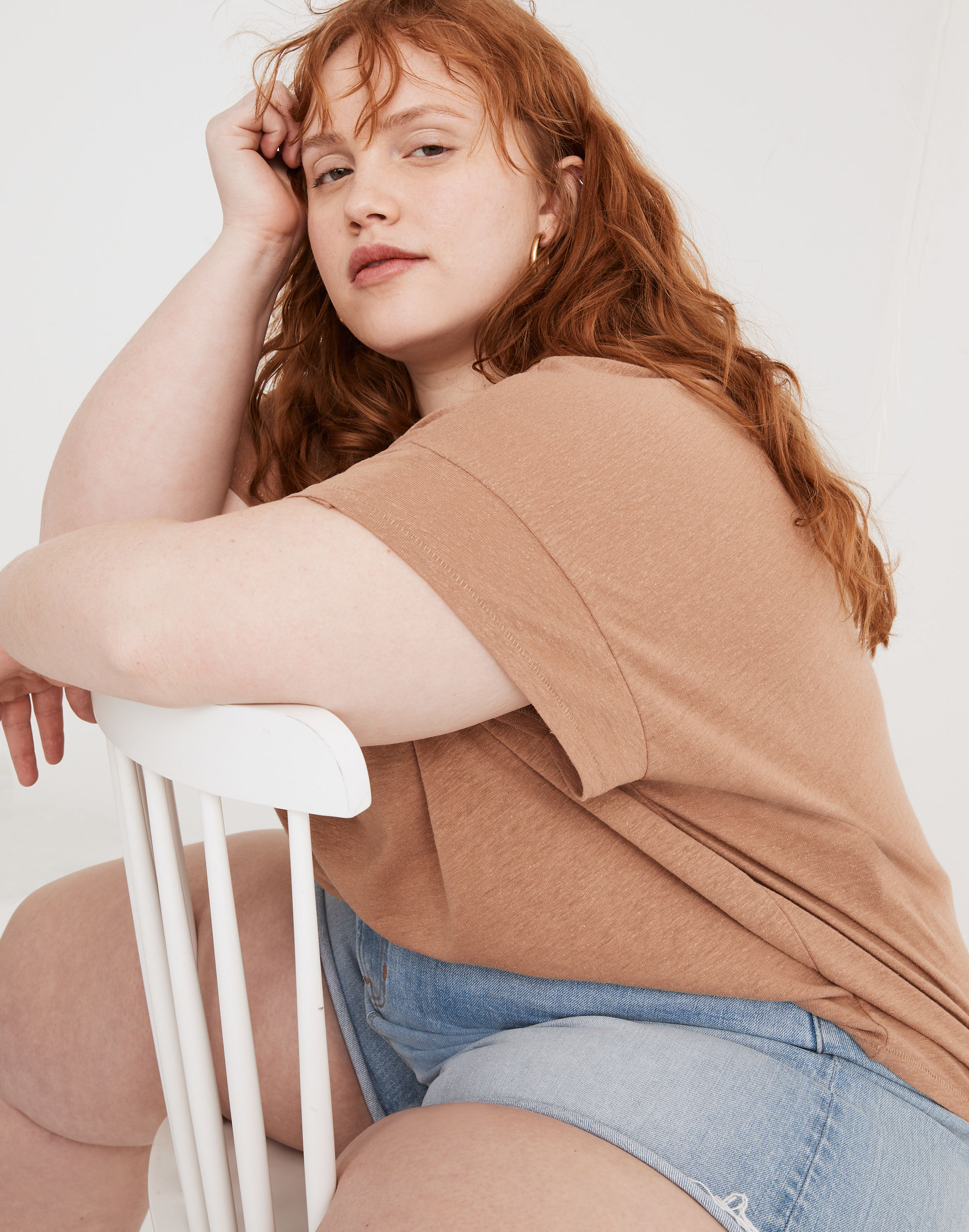 Plus Linen-Blend Asbury Tee