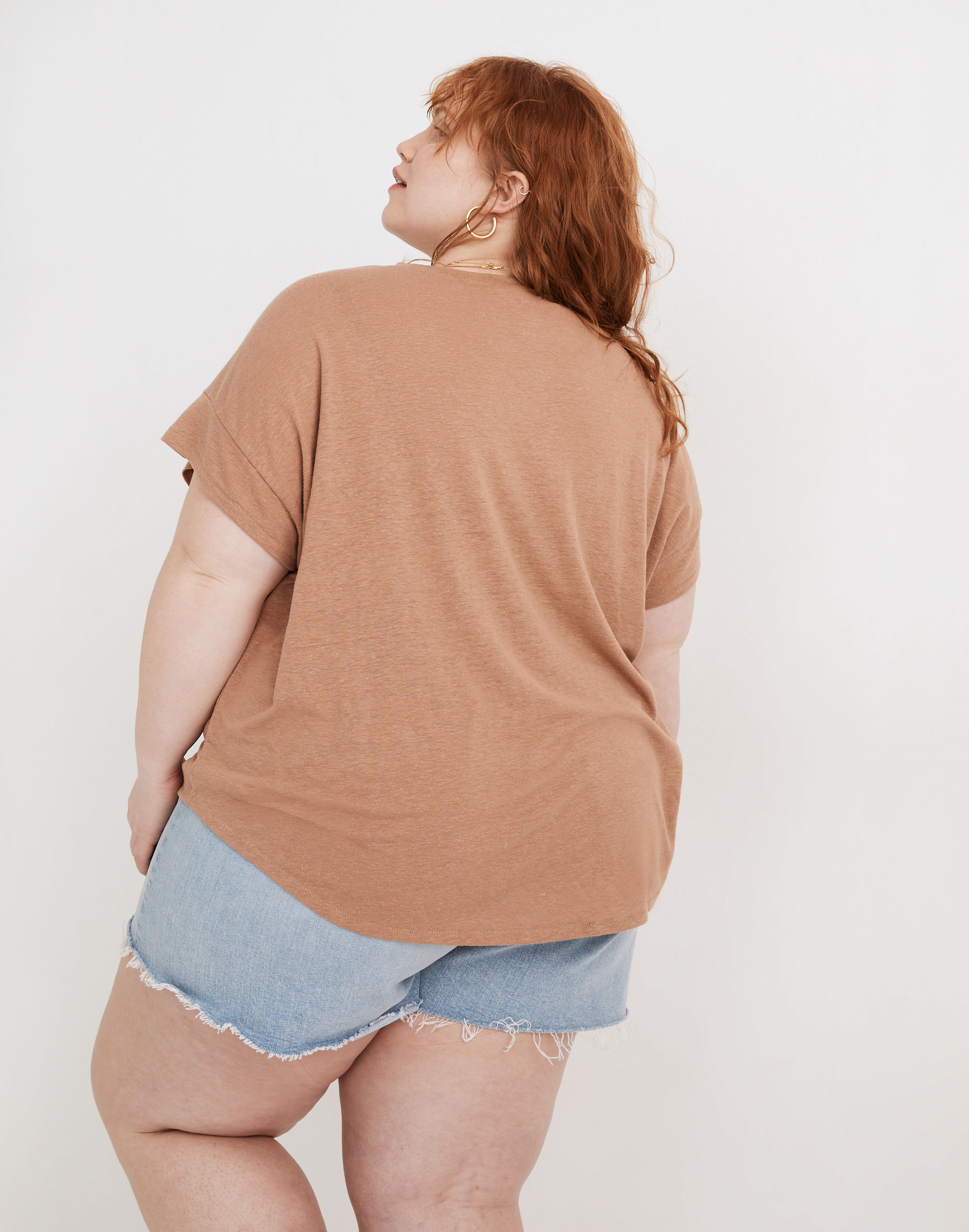 Plus Linen-Blend Asbury Tee