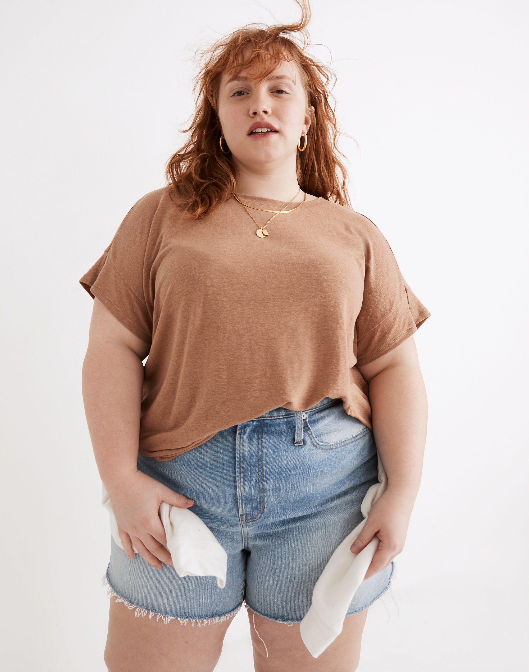 Plus Linen-Blend Asbury Tee