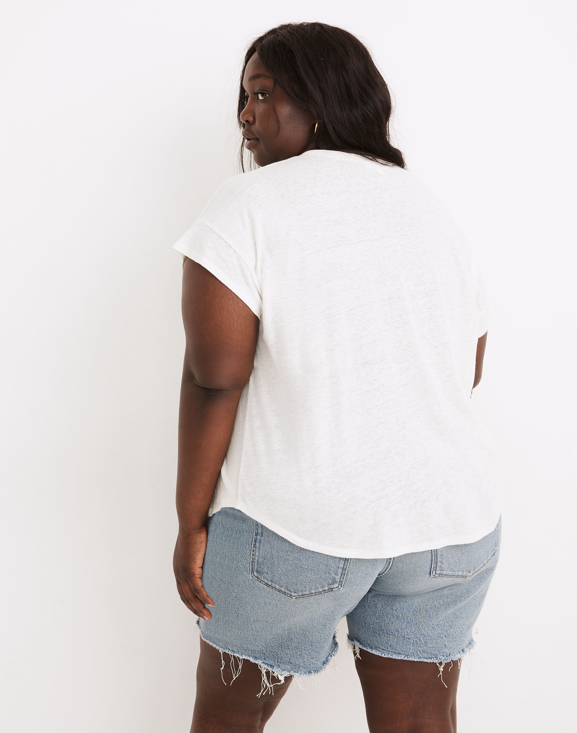 Plus Linen-Blend Asbury Tee