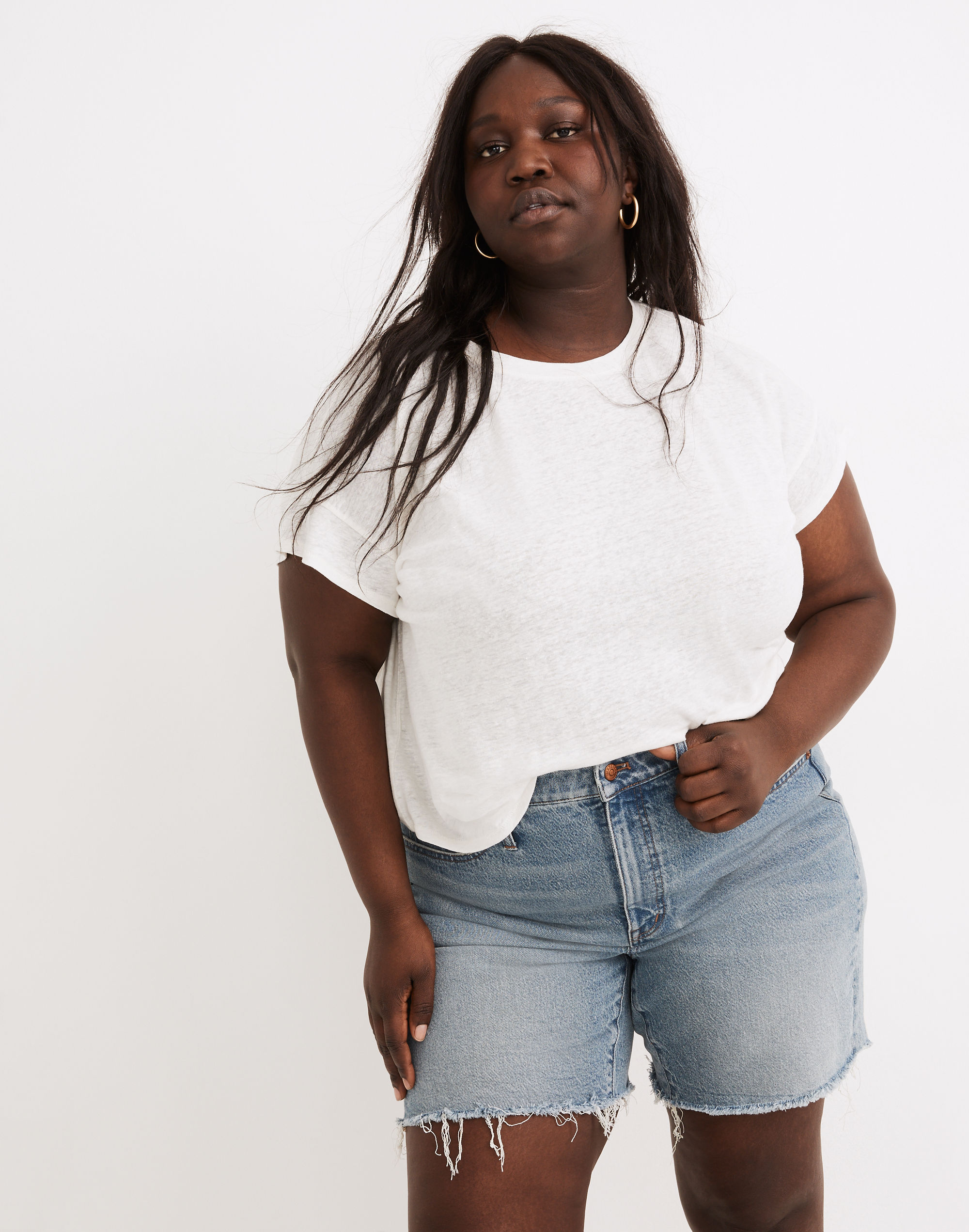 Plus Linen-Blend Asbury Tee