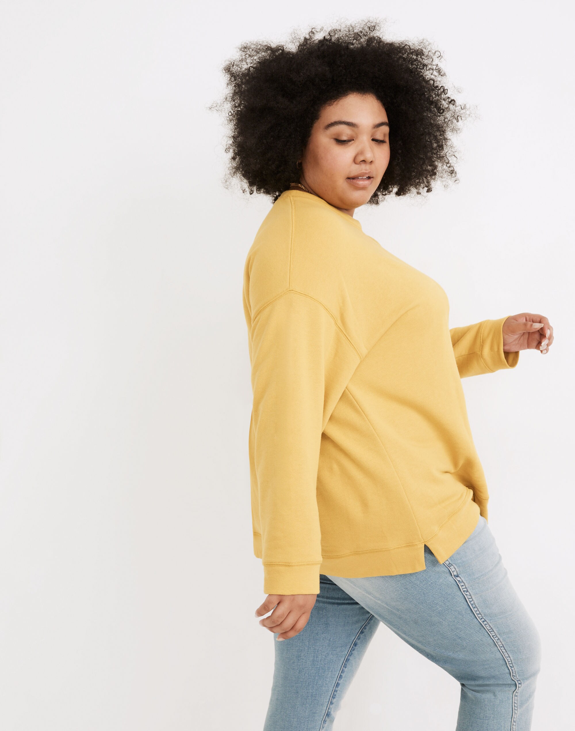 Plus Double-Crewneck Sweatshirt