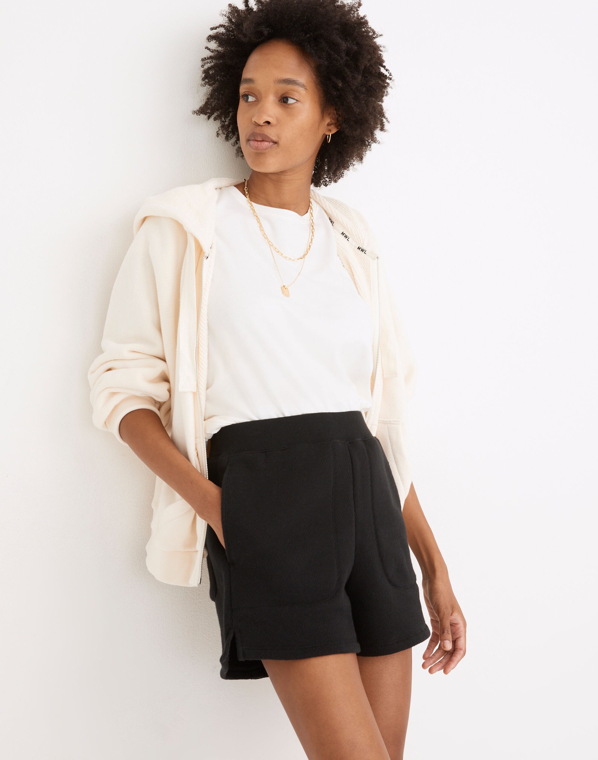 Airyterry Stitched-Pocket Sweatshorts