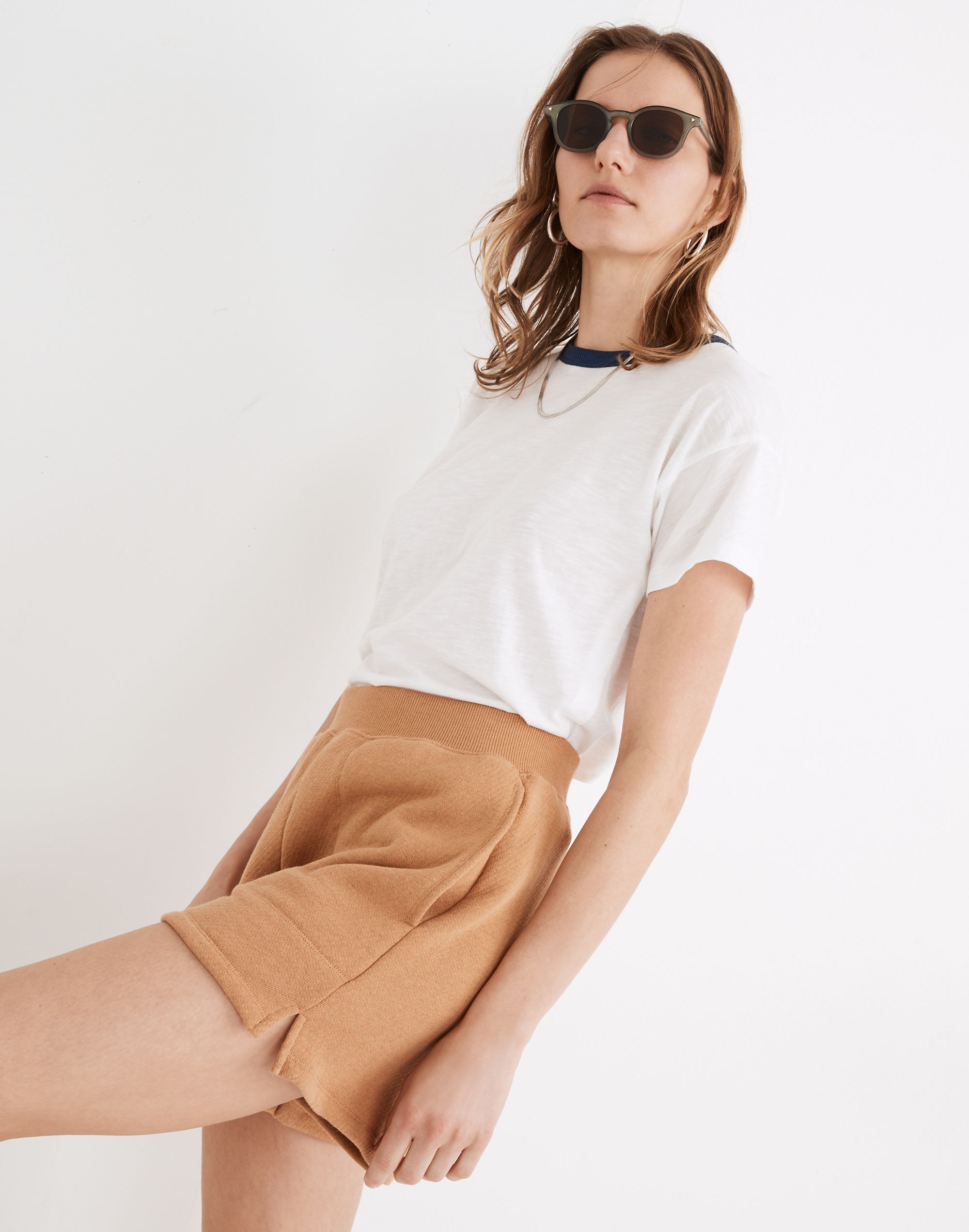 Airyterry Stitched-Pocket Sweatshorts