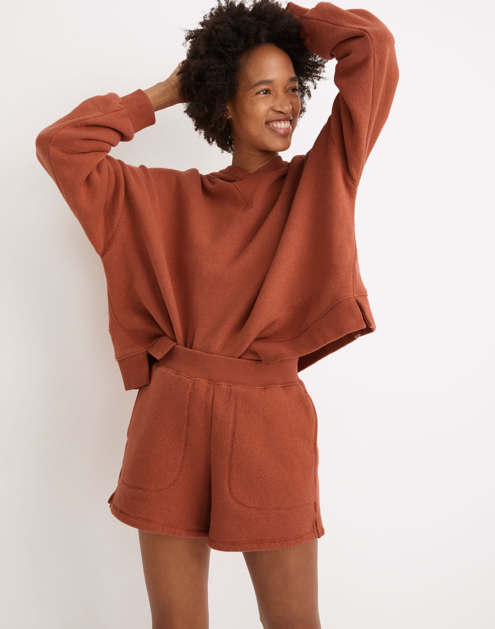 Airyterry Stitched-Pocket Sweatshorts