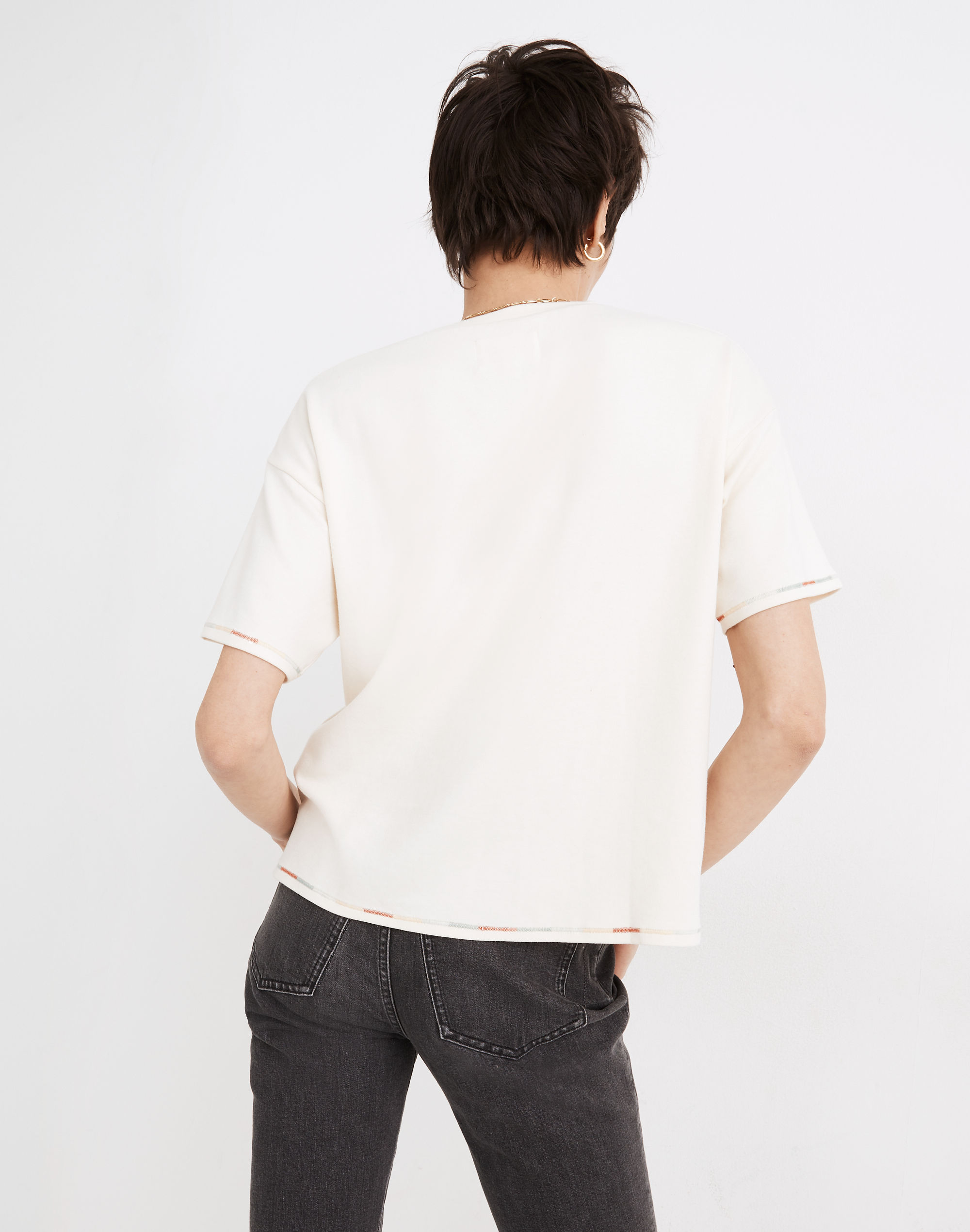 MWL Breeze Rainbow-Stitched Crewneck Boxy Tee